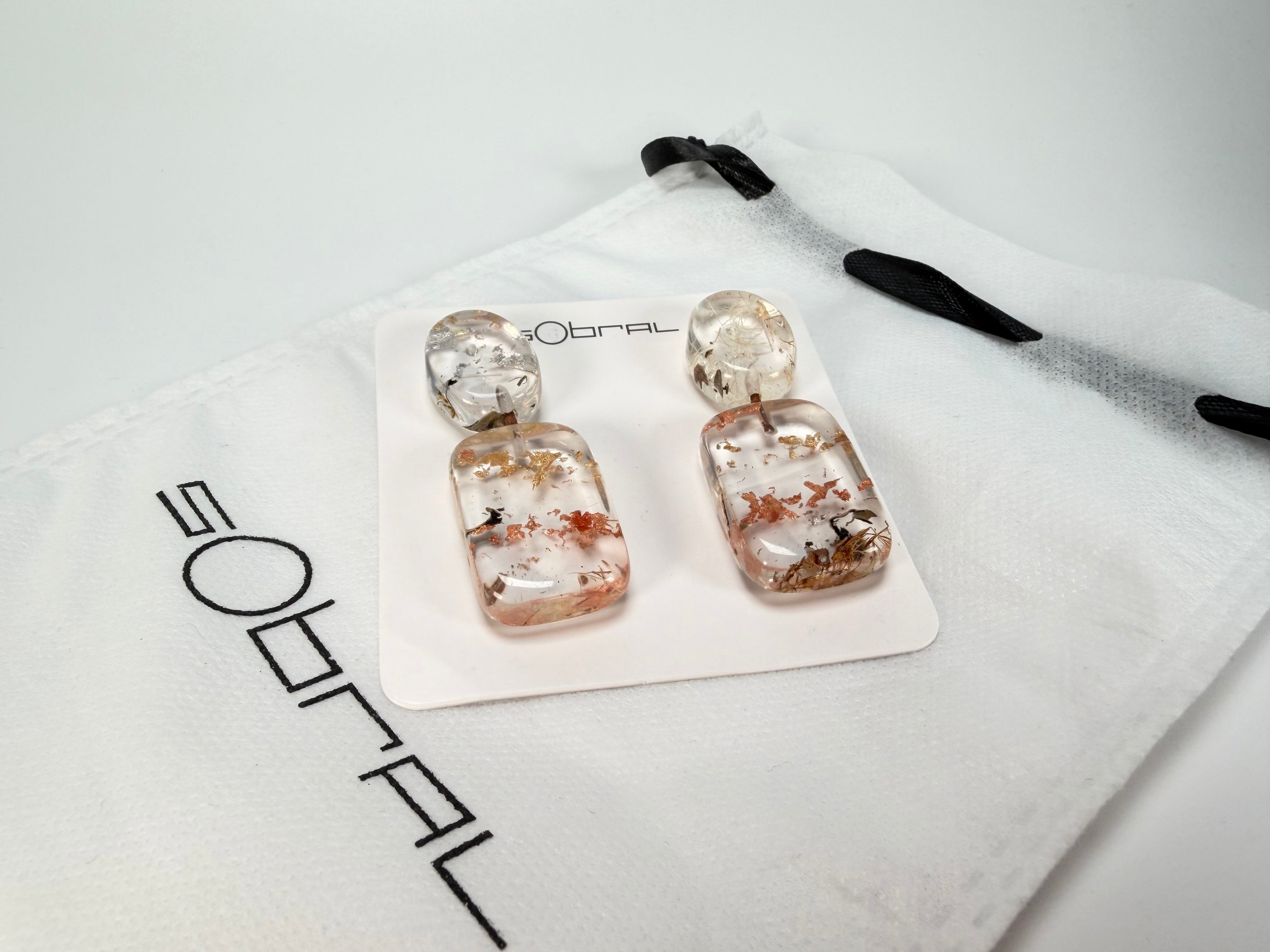 Sobral - Minas Gerais "Araxá" Resin Earrings ( 005407 )