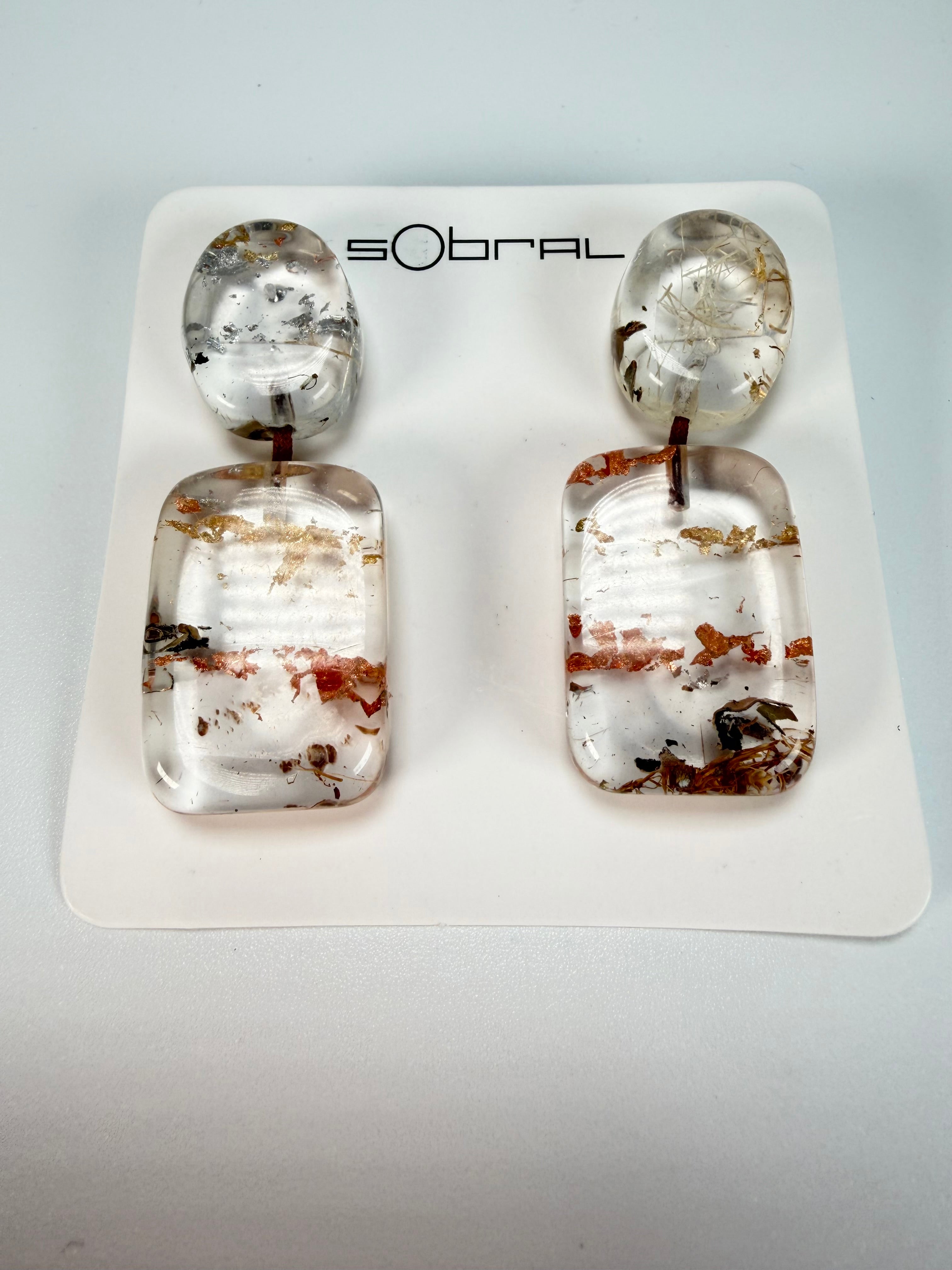 Sobral - Minas Gerais "Araxá" Resin Earrings ( 005407 )