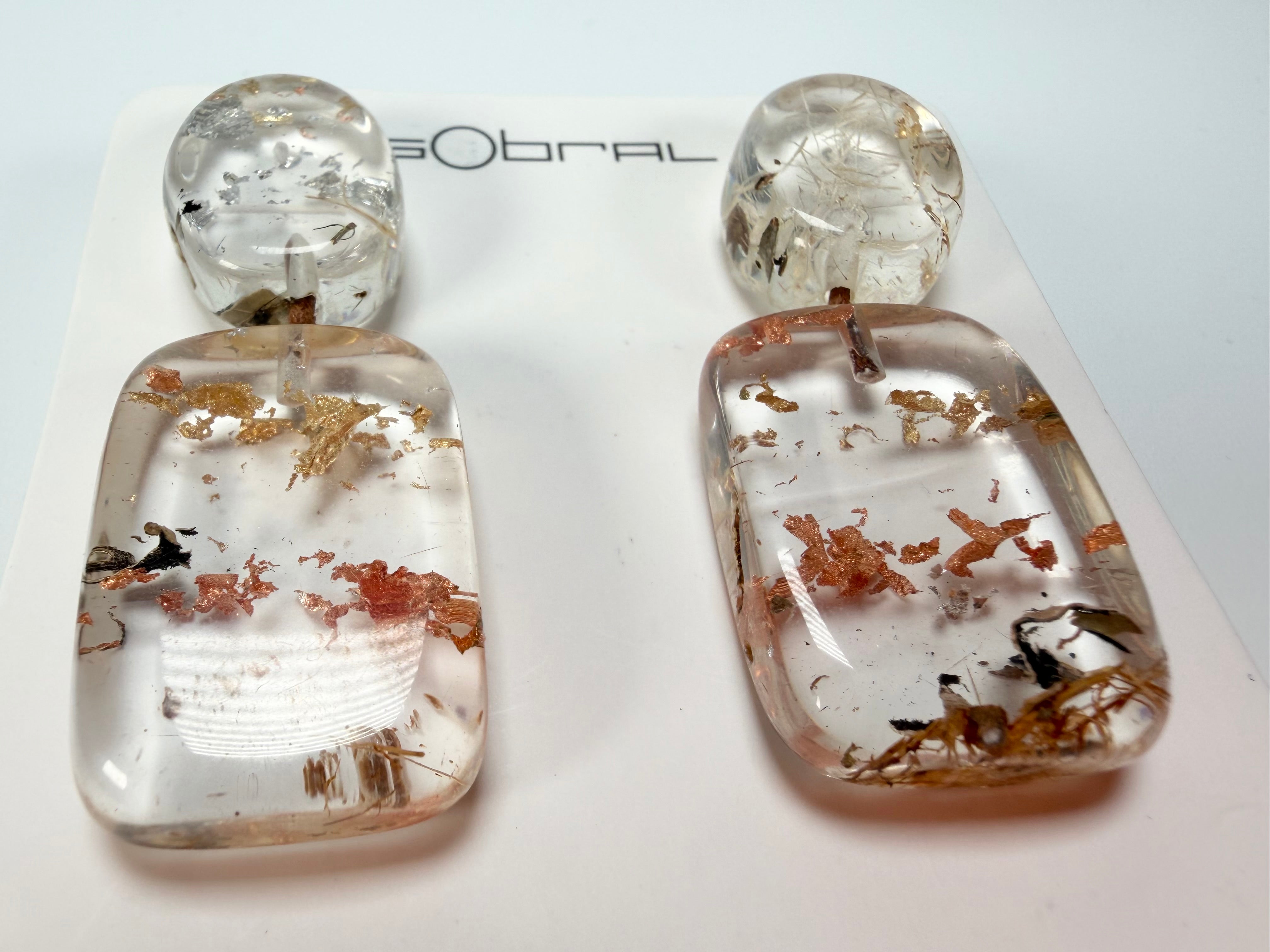 Sobral - Minas Gerais "Araxá" Resin Earrings ( 005407 )