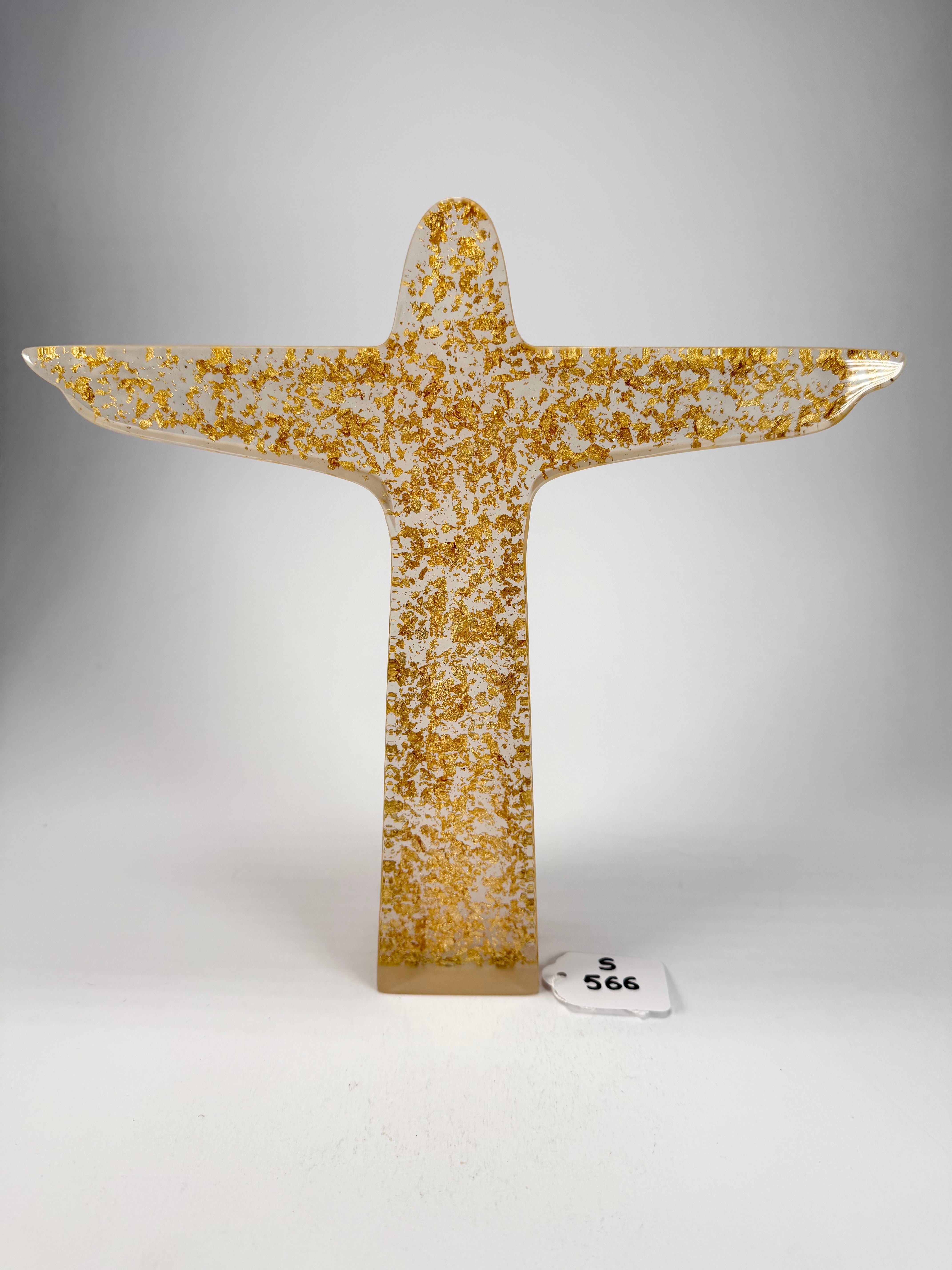 Sobral - Landmark "Cristo" Metalique Cristal & Gold Extra Large 28cm Statue Ornament ( 004015 )