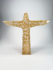 Sobral - Landmark "Cristo" Metalique Cristal & Gold Extra Large 28cm Statue Ornament ( 004015 )