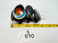 Sobral - Multi-Colour "Inspiração" K Matte Black Elasticated Resin Bracelet ( 003595 )