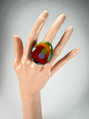 Sobral - Multi-Colour "K" Resin Ring ( 005146 ) - Size UK U / US 10