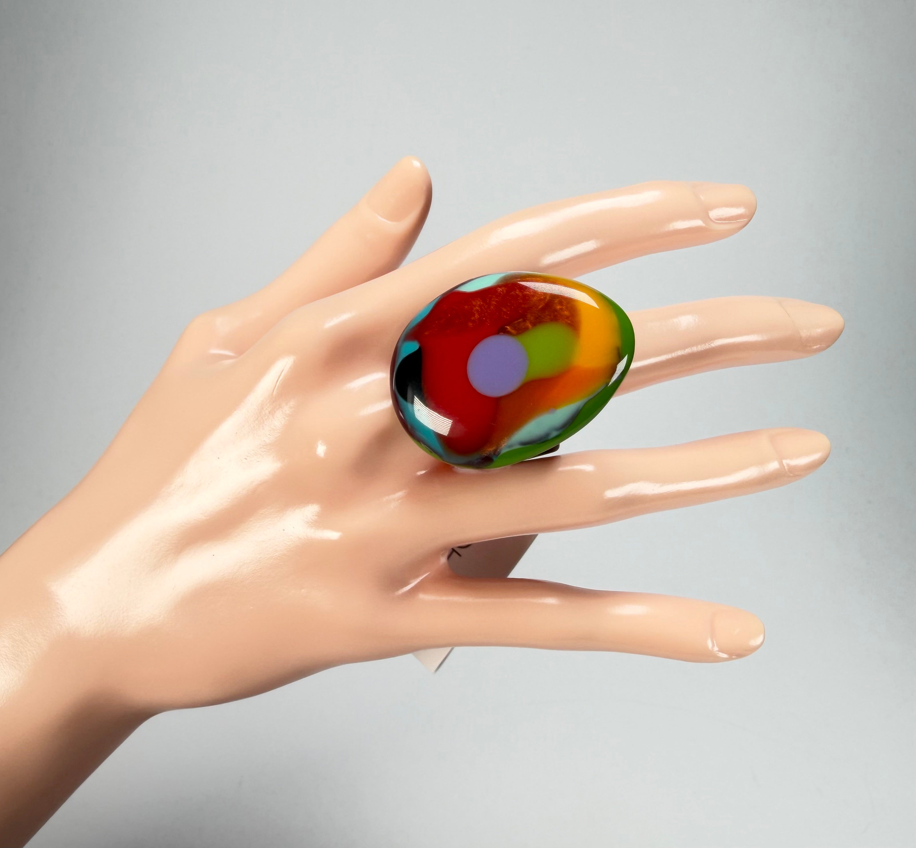 Sobral - Multi-Colour "K" Resin Ring ( 005146 ) - Size UK U / US 10