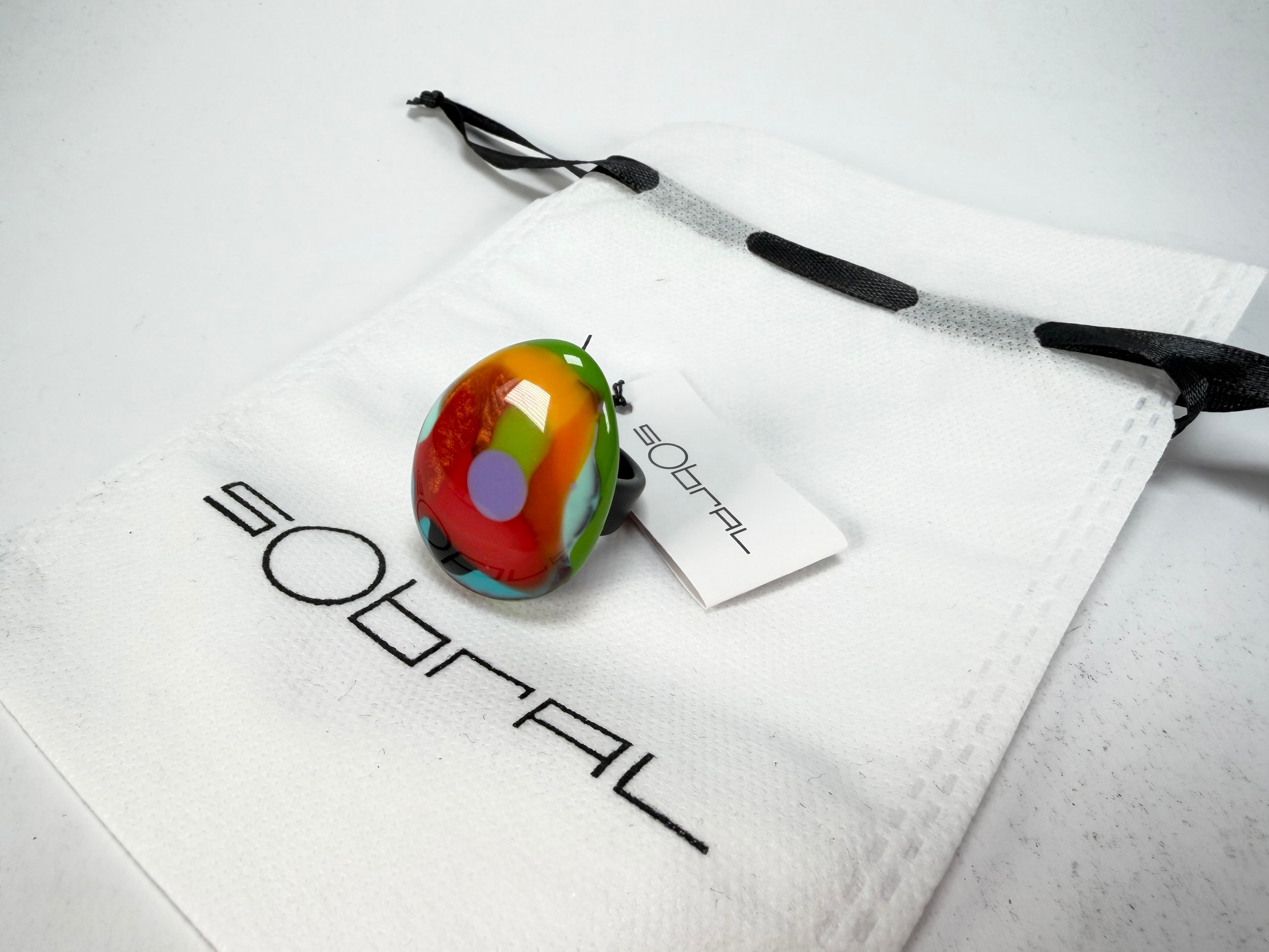 Sobral - Multi-Colour "K" Resin Ring ( 005146 ) - Size UK U / US 10