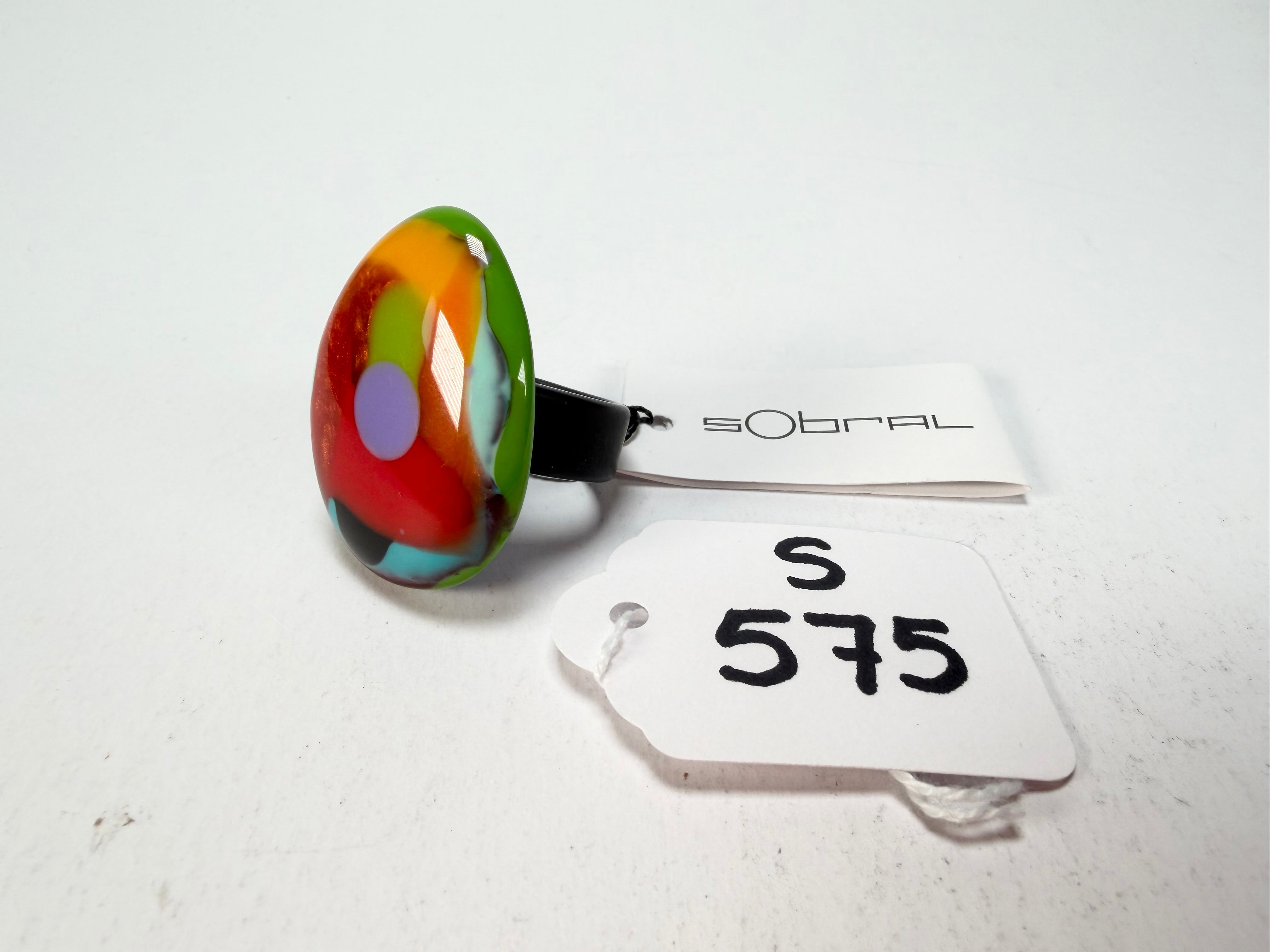 Sobral - Multi-Colour "K" Resin Ring ( 005146 ) - Size UK U / US 10