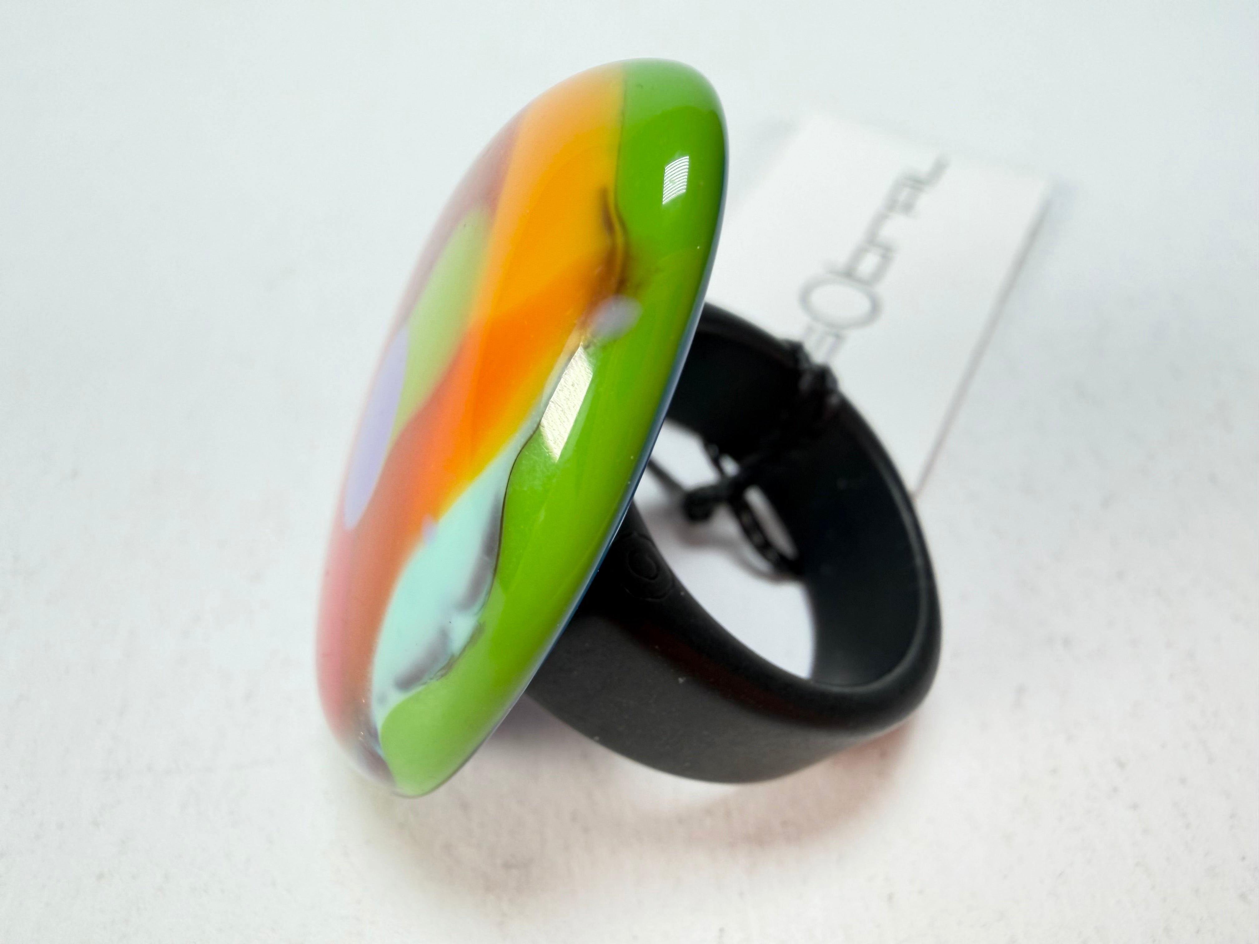 Sobral - Multi-Colour "K" Resin Ring ( 005146 ) - Size UK U / US 10