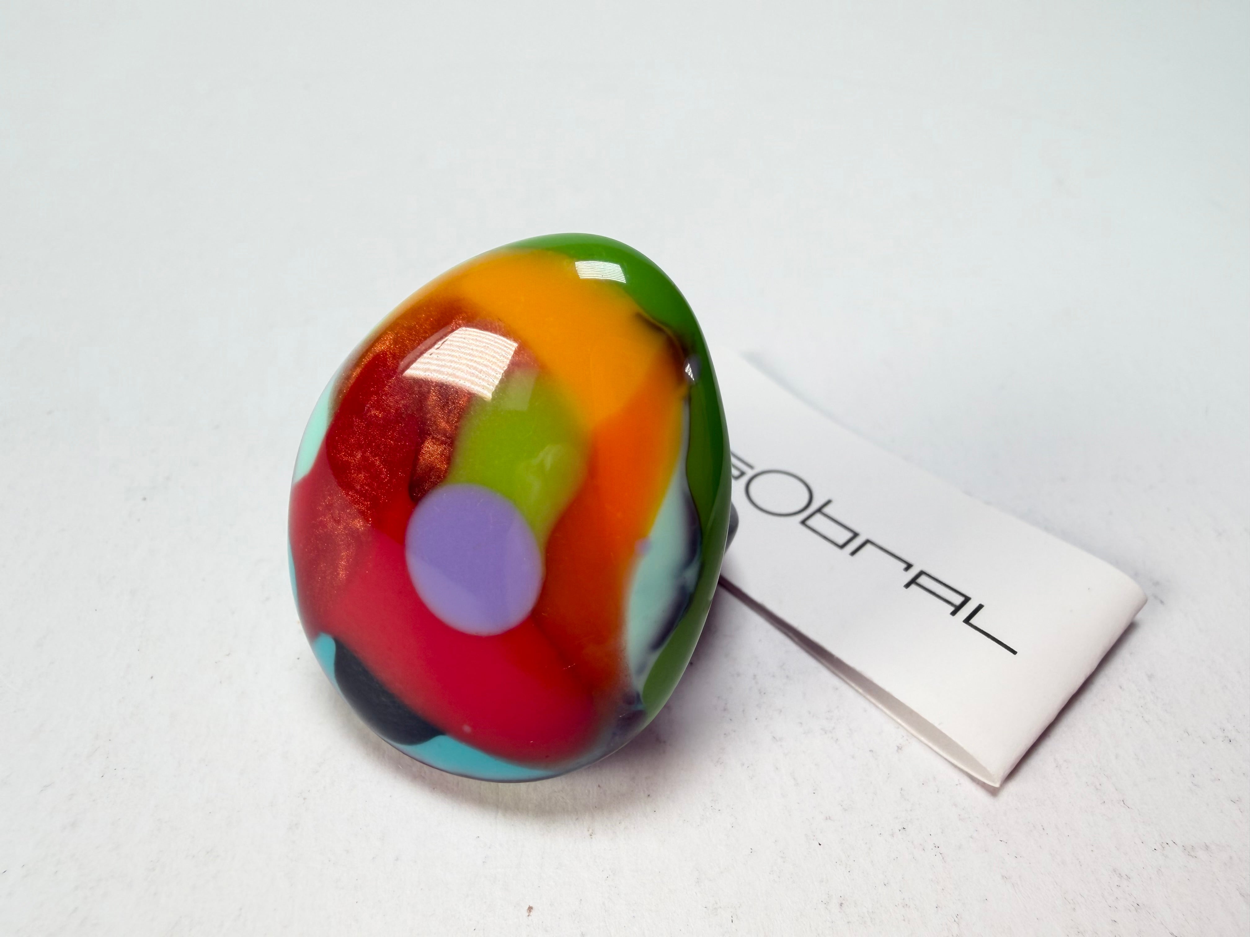 Sobral - Multi-Colour "K" Resin Ring ( 005146 ) - Size UK U / US 10