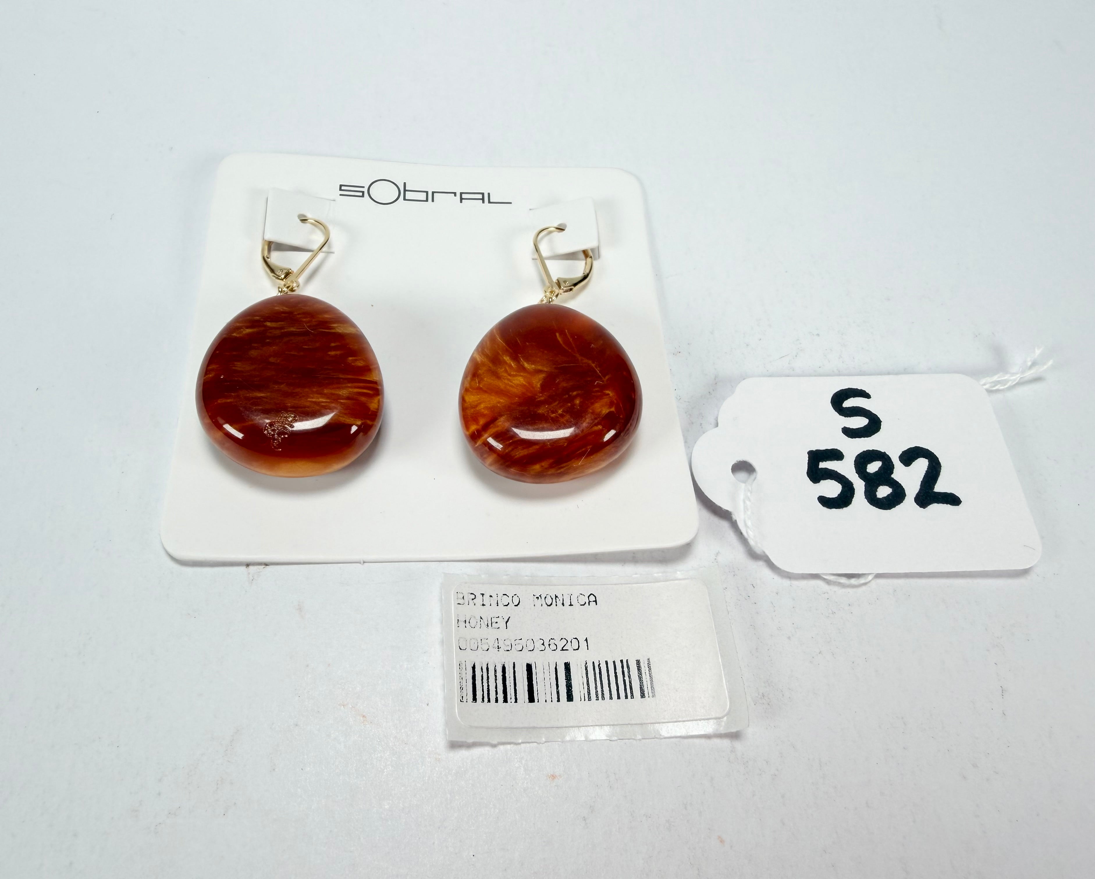 Sobral - Honey "Monica" Resin Earrings ( 005495 )
