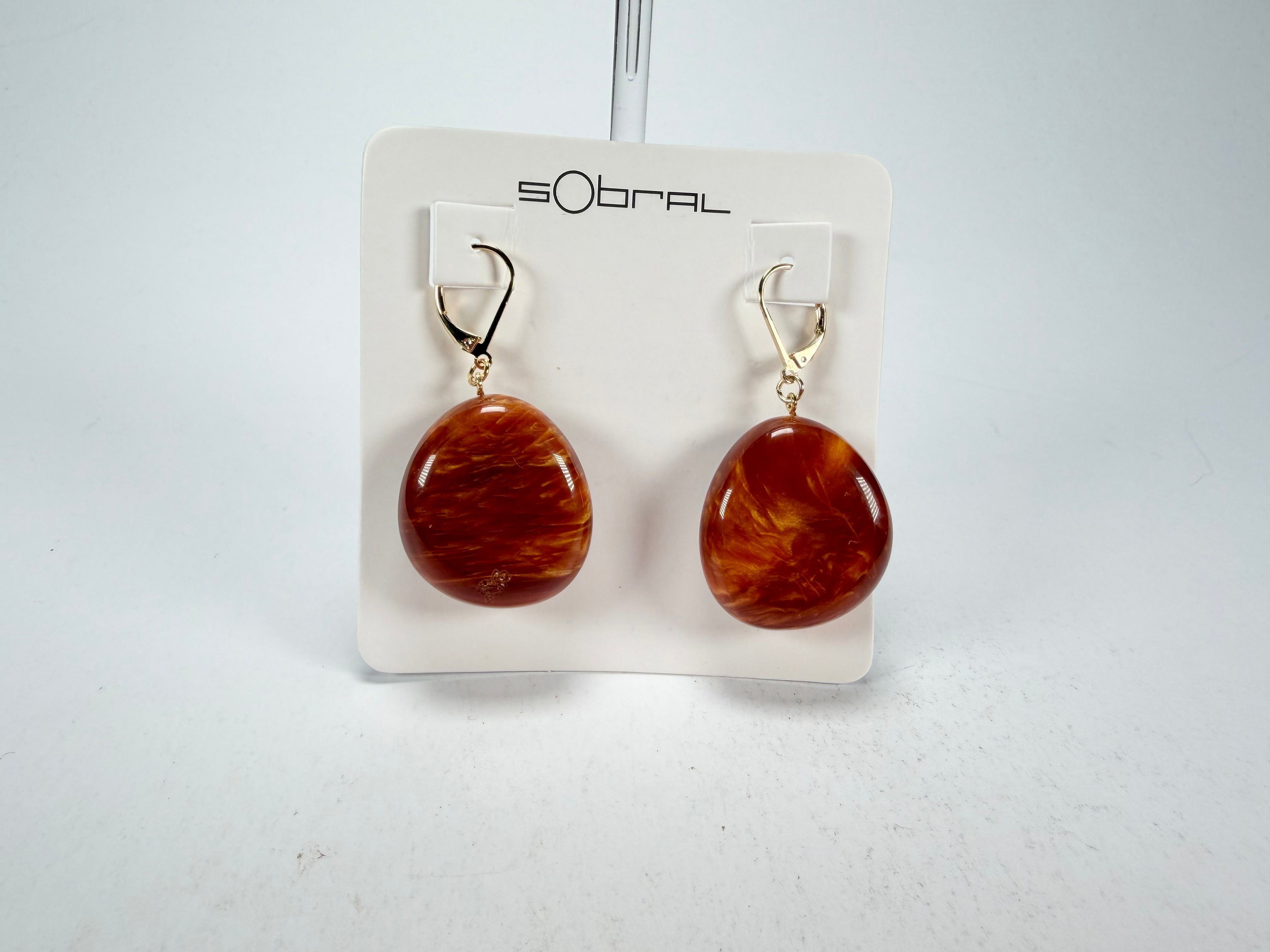 Sobral - Honey "Monica" Resin Earrings ( 005495 )