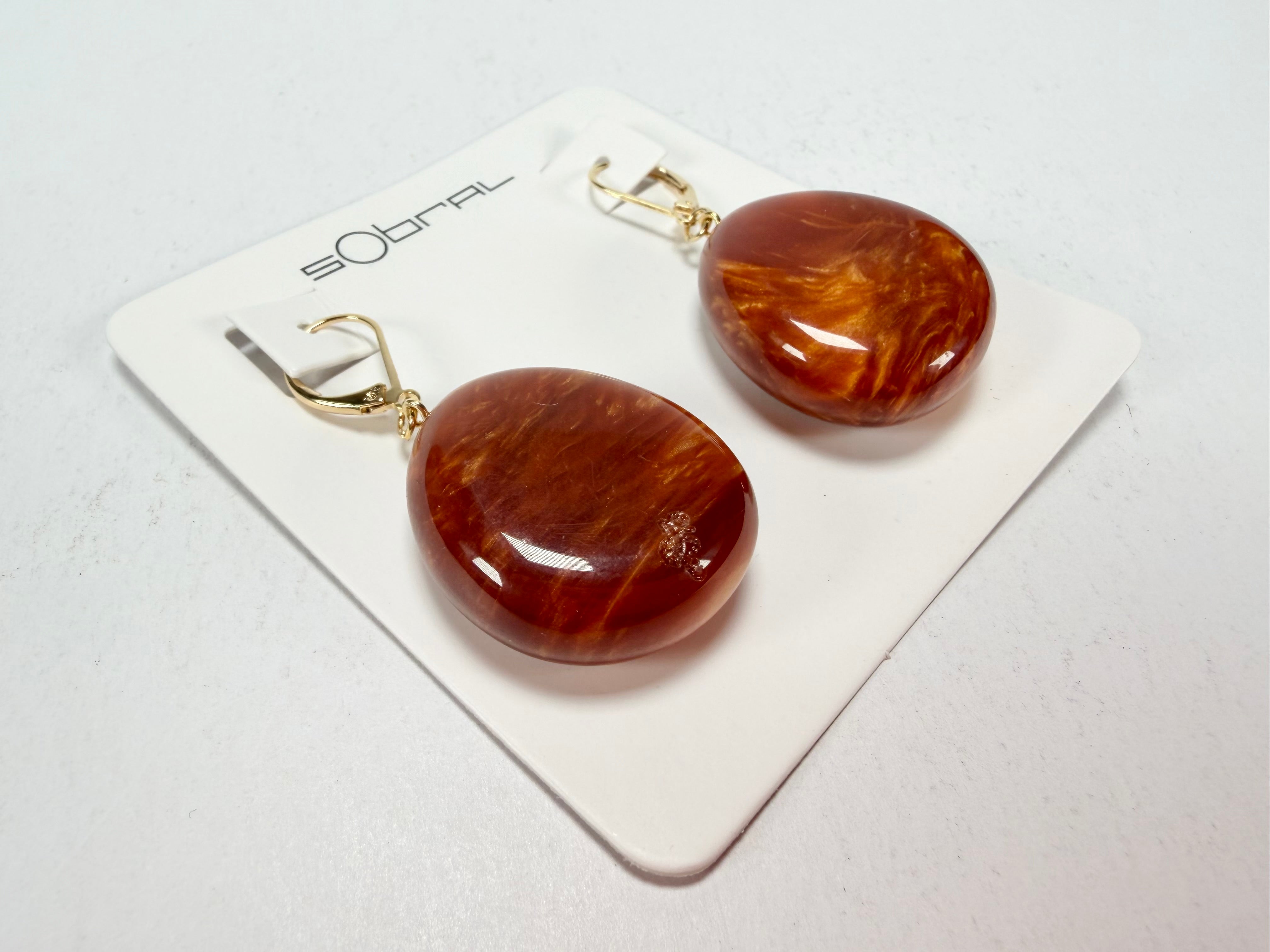Sobral - Honey "Monica" Resin Earrings ( 005495 )