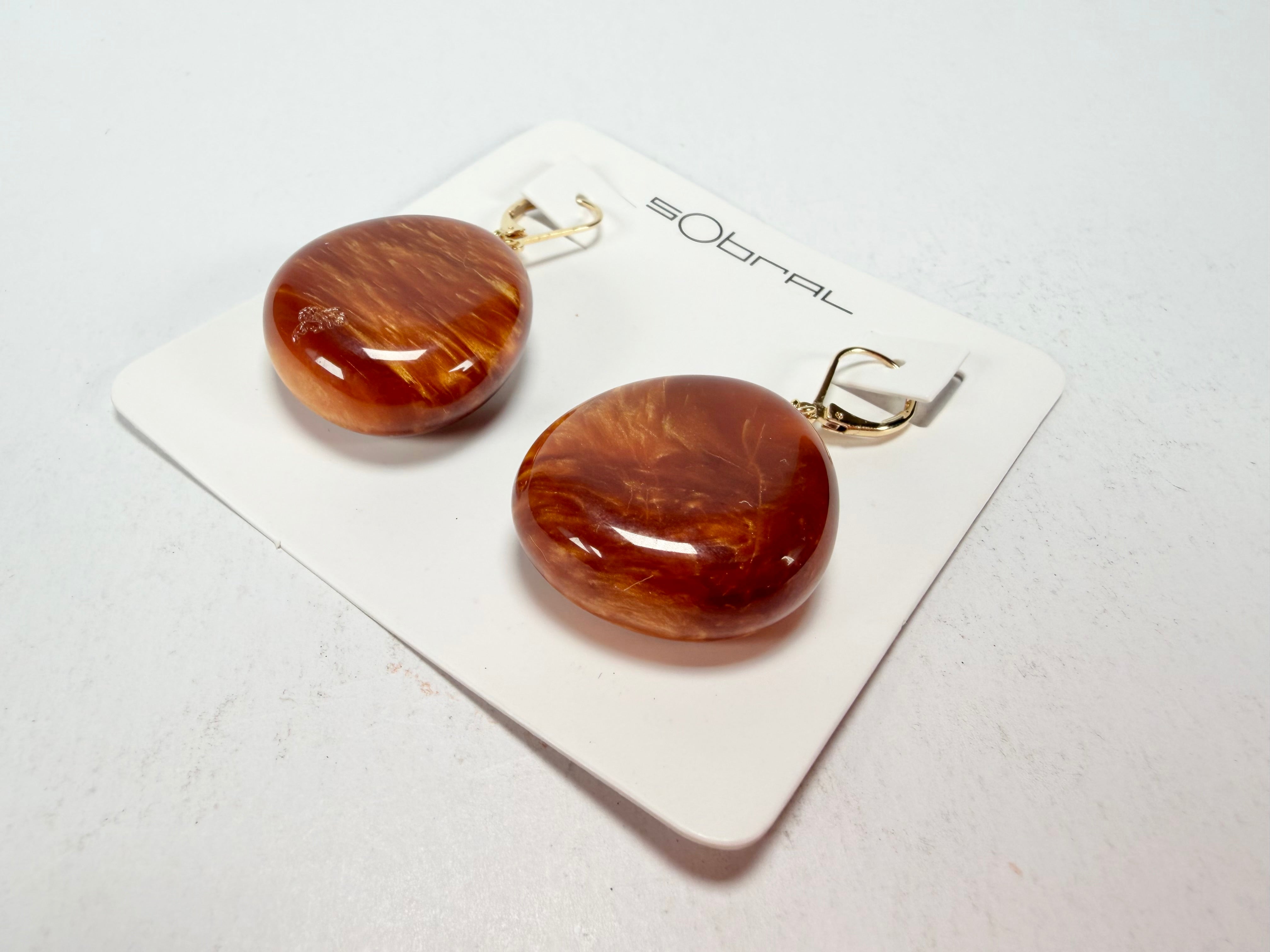 Sobral - Honey "Monica" Resin Earrings ( 005495 )