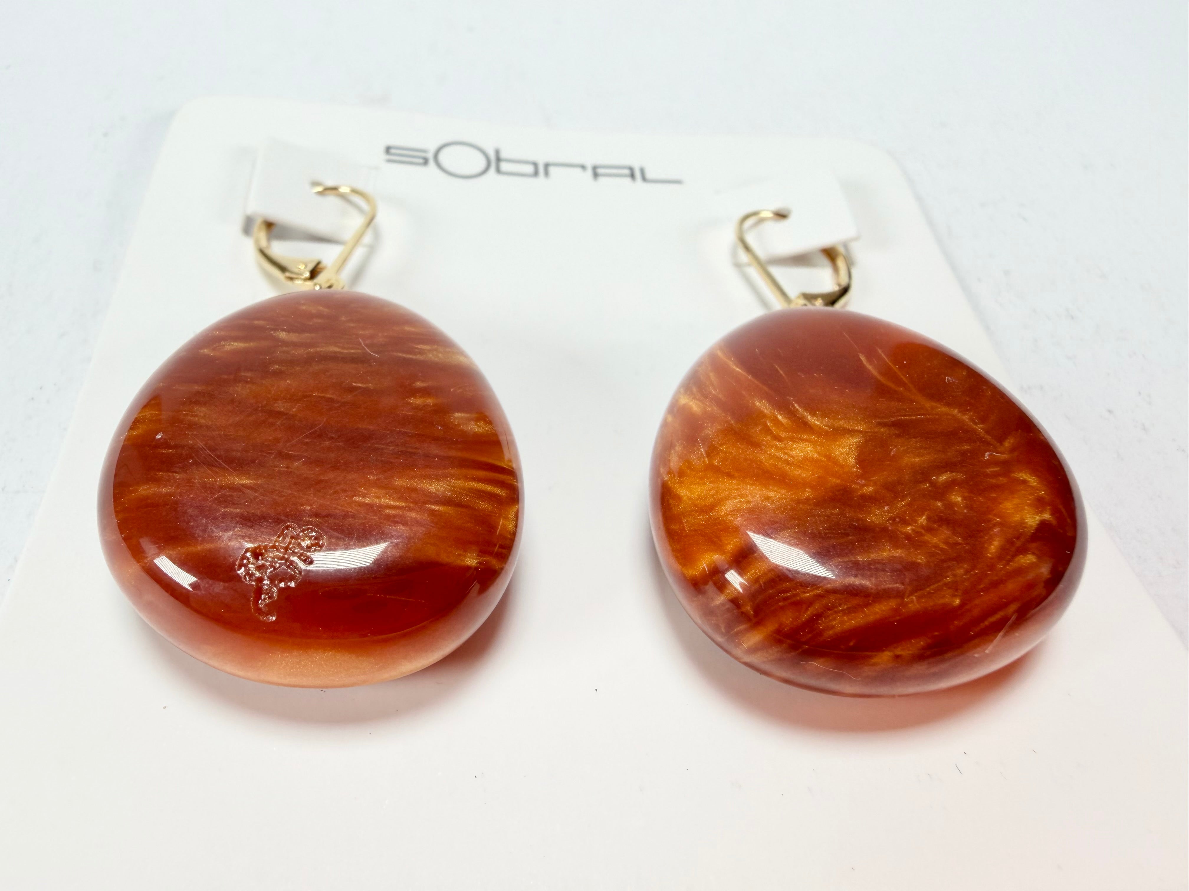 Sobral - Honey "Monica" Resin Earrings ( 005495 )