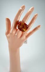 Sobral - Honey "Wave" Resin Ring ( 005325 ) - Size UK R / US 9