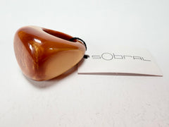 Sobral - Honey "Wave" Resin Ring ( 005325 ) - Size UK N / US 7