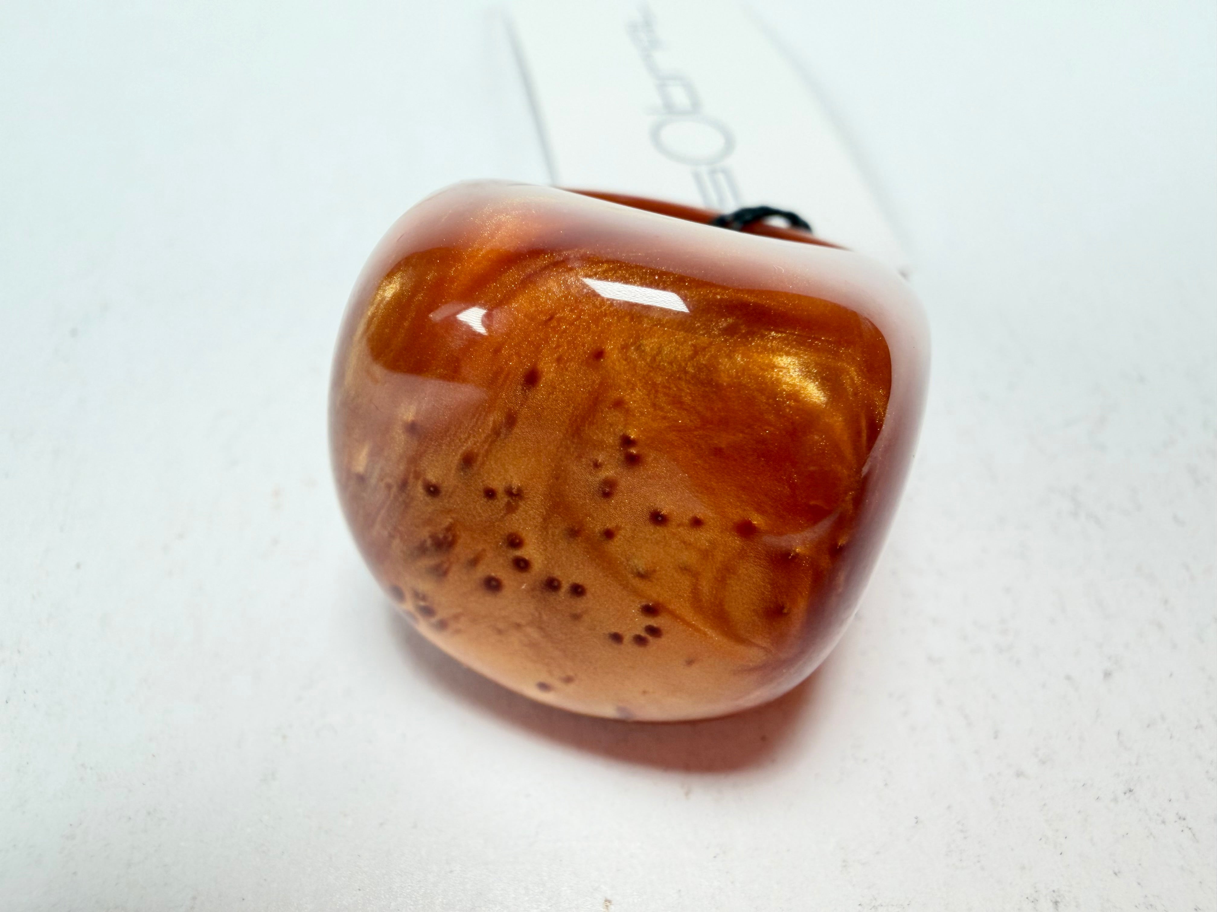 Sobral - Honey "Wave" Resin Ring ( 005325 ) - Size UK N / US 7