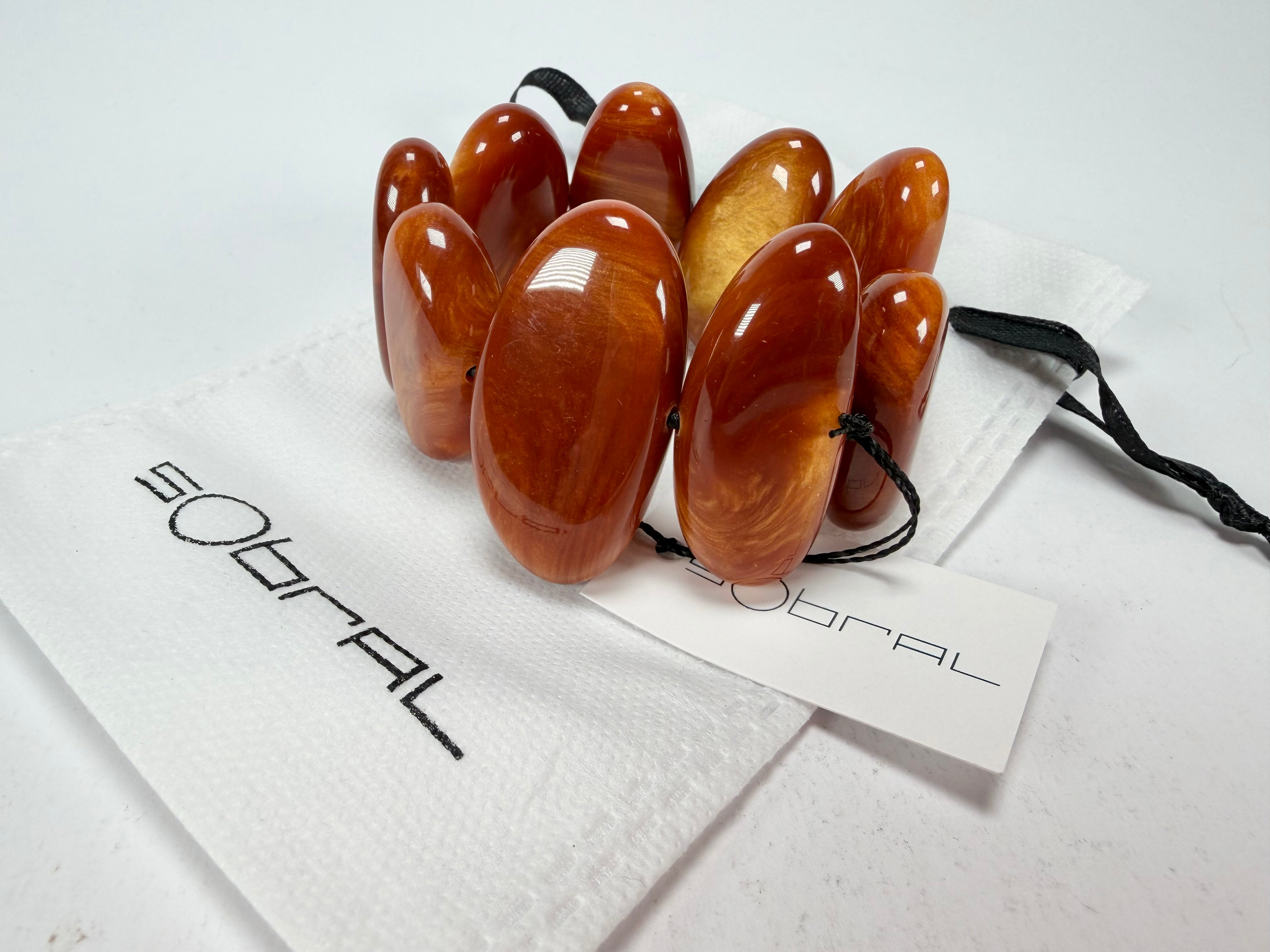 Sobral - Honey "Onda" Elasticated Resin Bracelet ( 005329 )