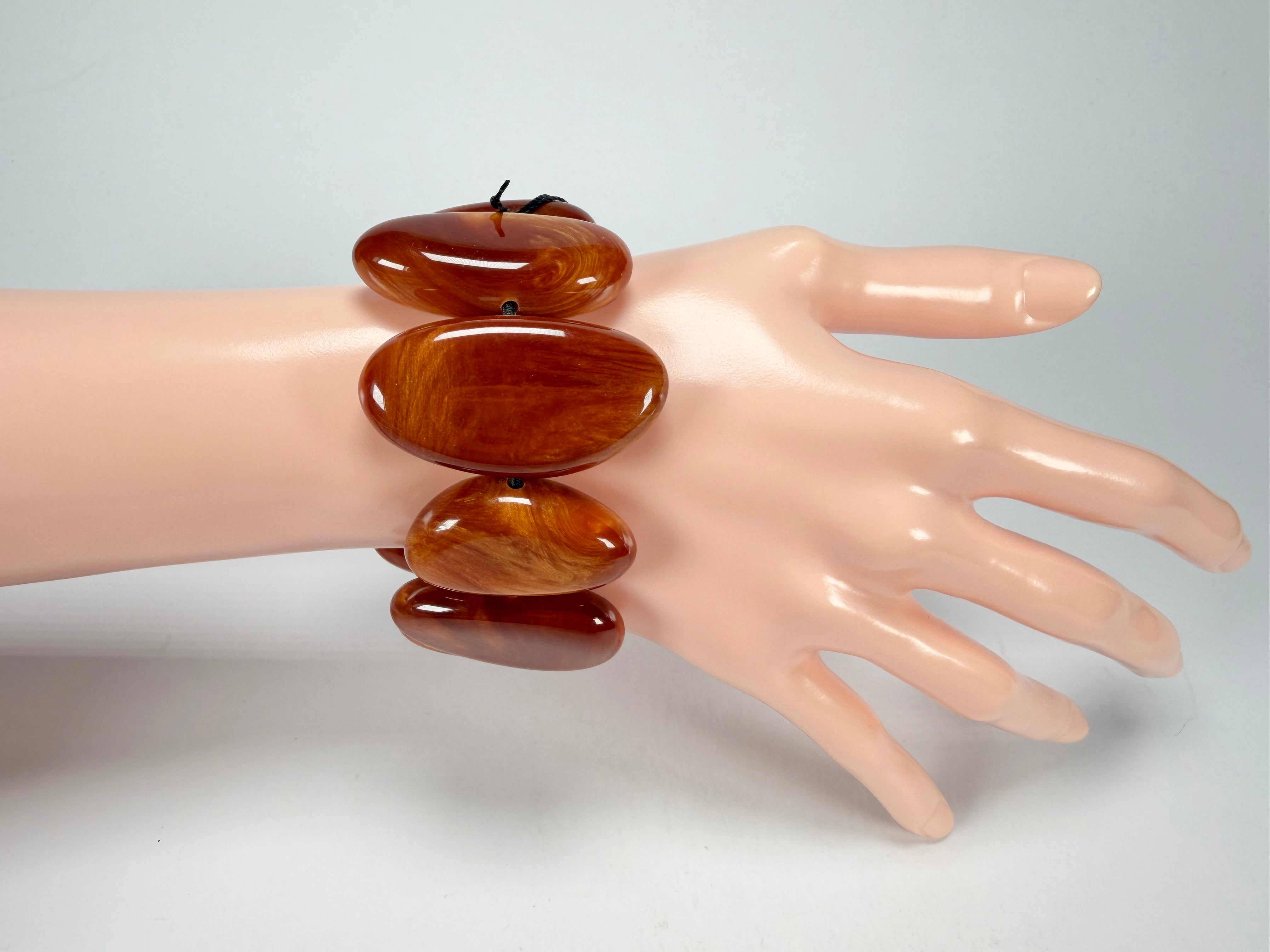 Sobral - Honey "Onda" Elasticated Resin Bracelet ( 005329 )