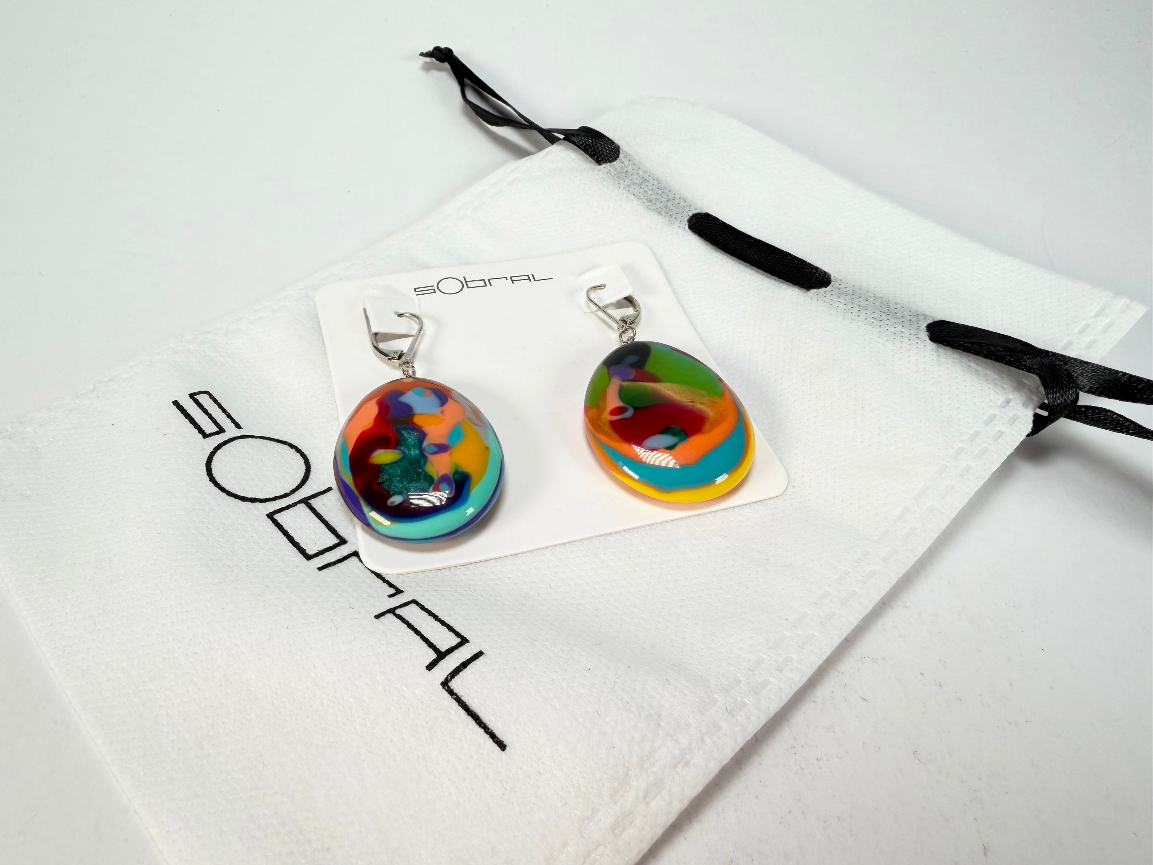Sobral - Multi-Colour "Inusitado" K Resin Earrings ( 004195 )