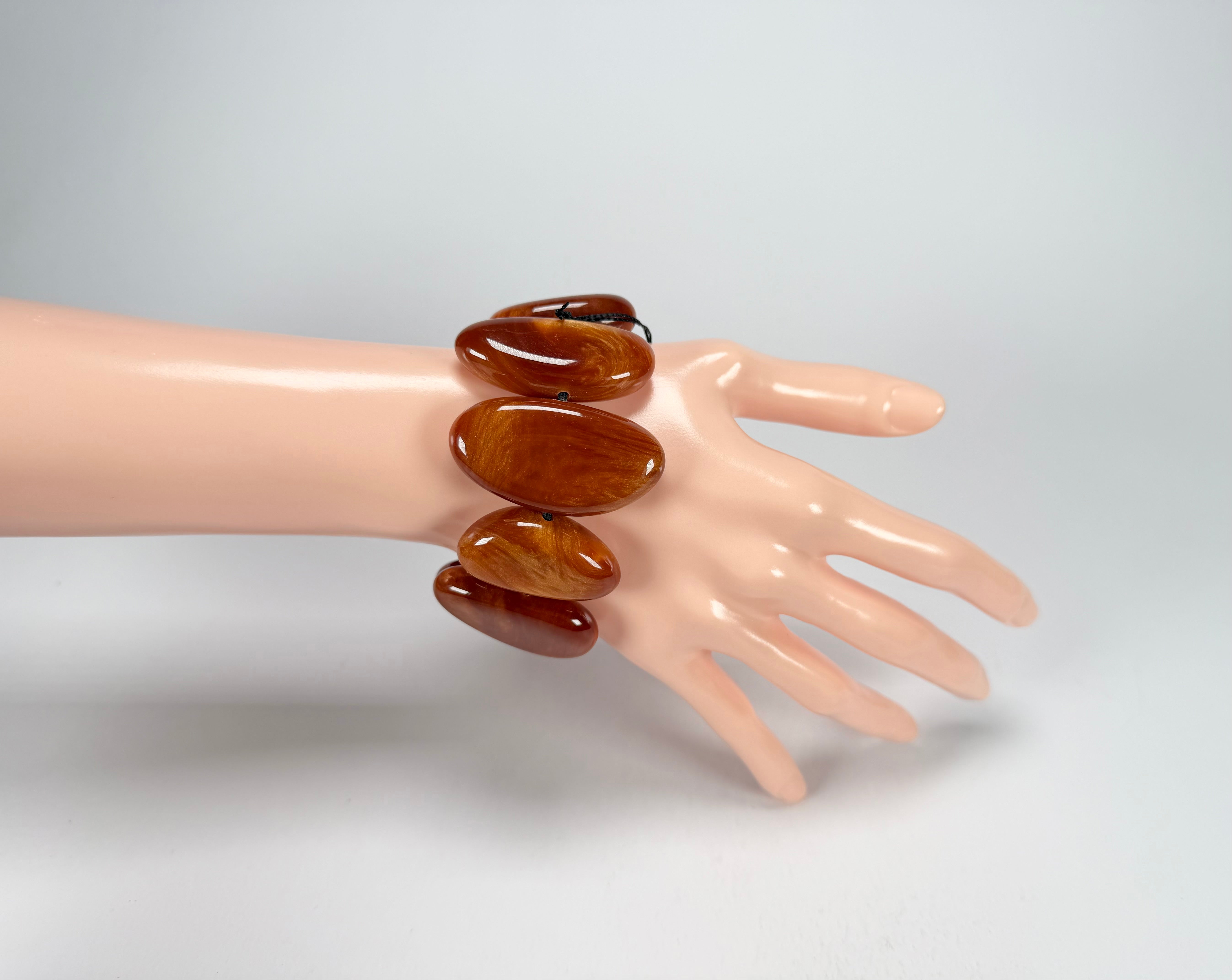 Sobral - Honey "Onda" Elasticated Resin Bracelet ( 005329 )