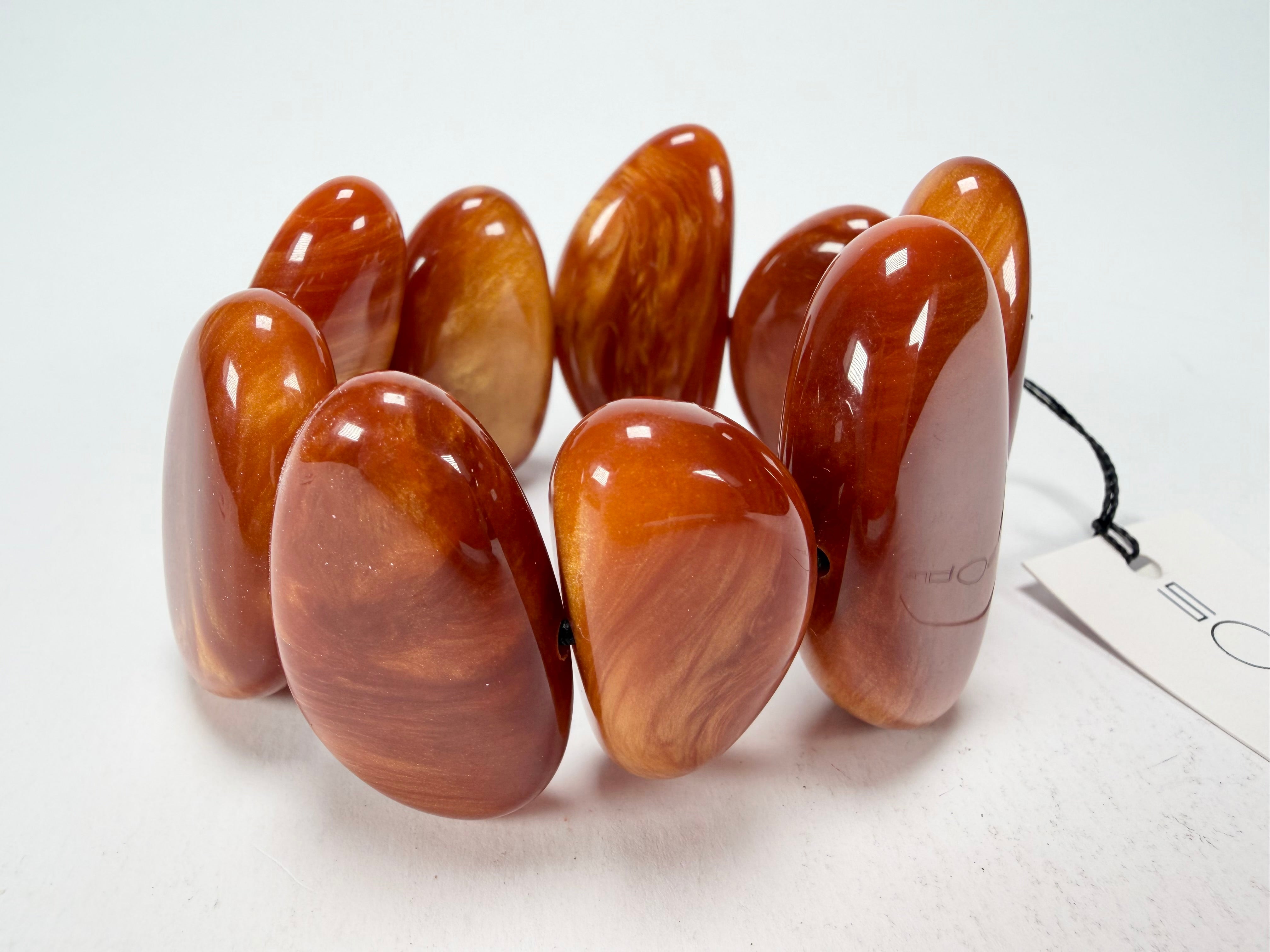 Sobral - Honey "Onda" Elasticated Resin Bracelet ( 005329 )