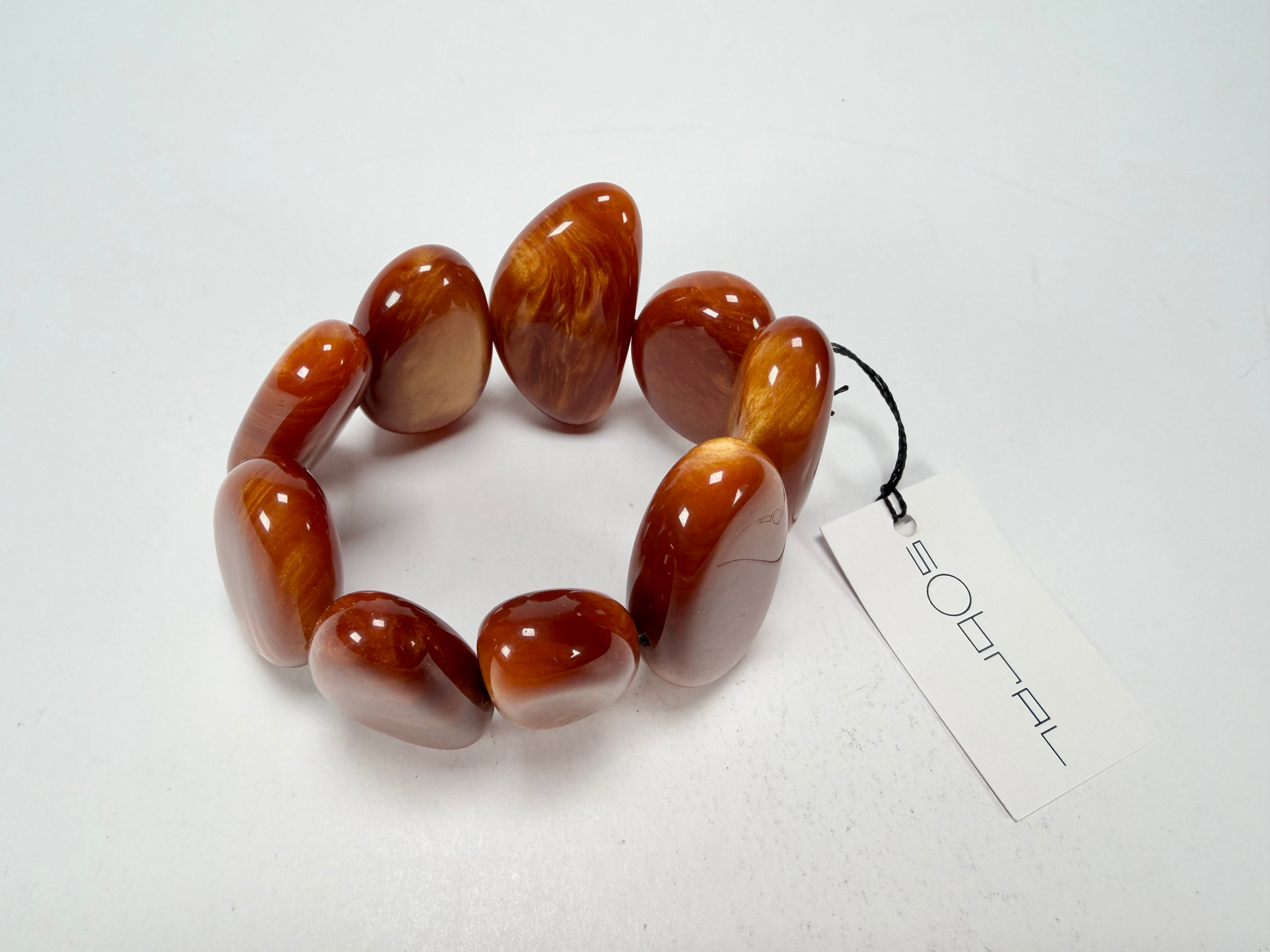 Sobral - Honey "Onda" Elasticated Resin Bracelet ( 005329 )