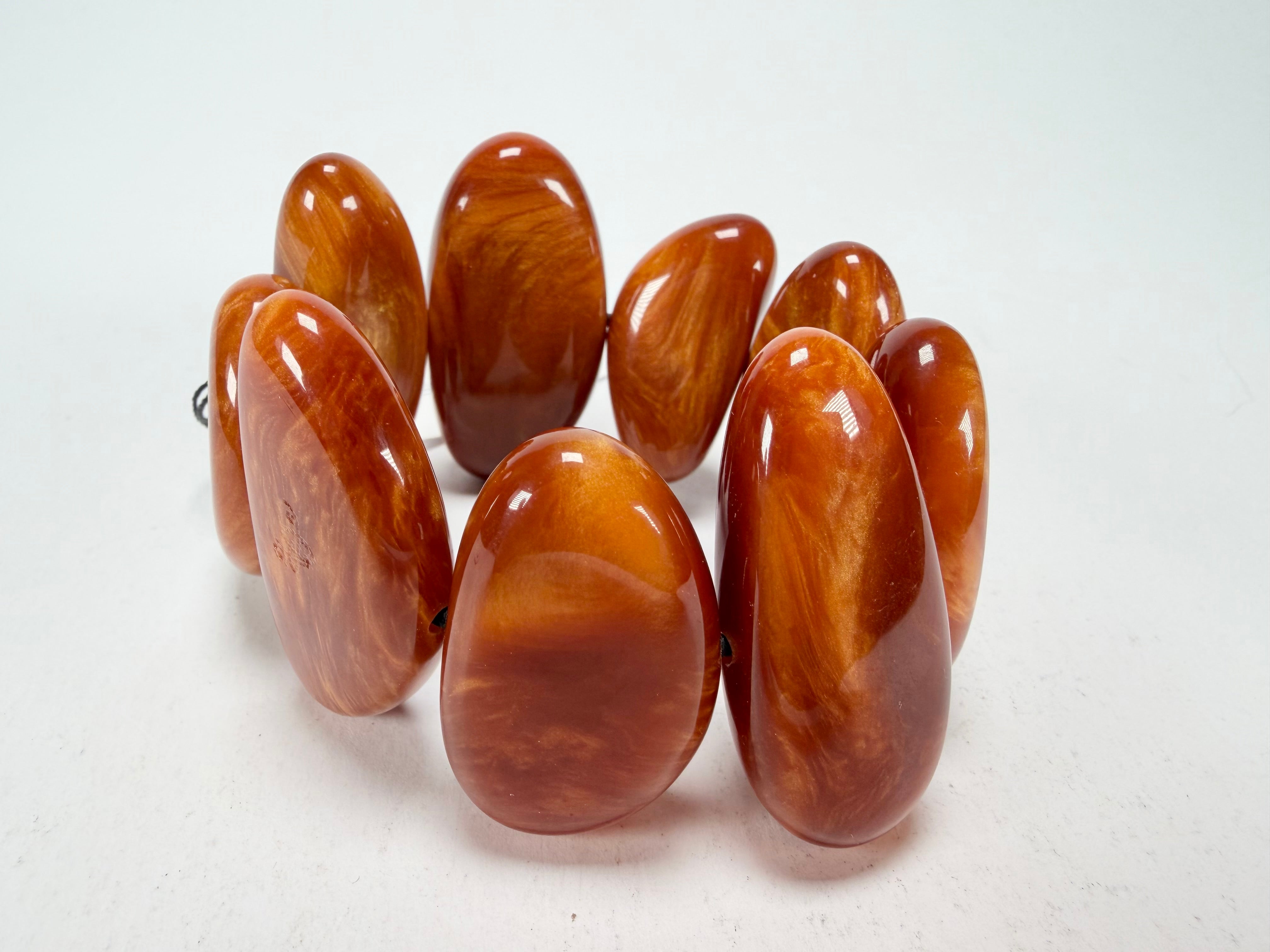 Sobral - Honey "Onda" Elasticated Resin Bracelet ( 005329 )