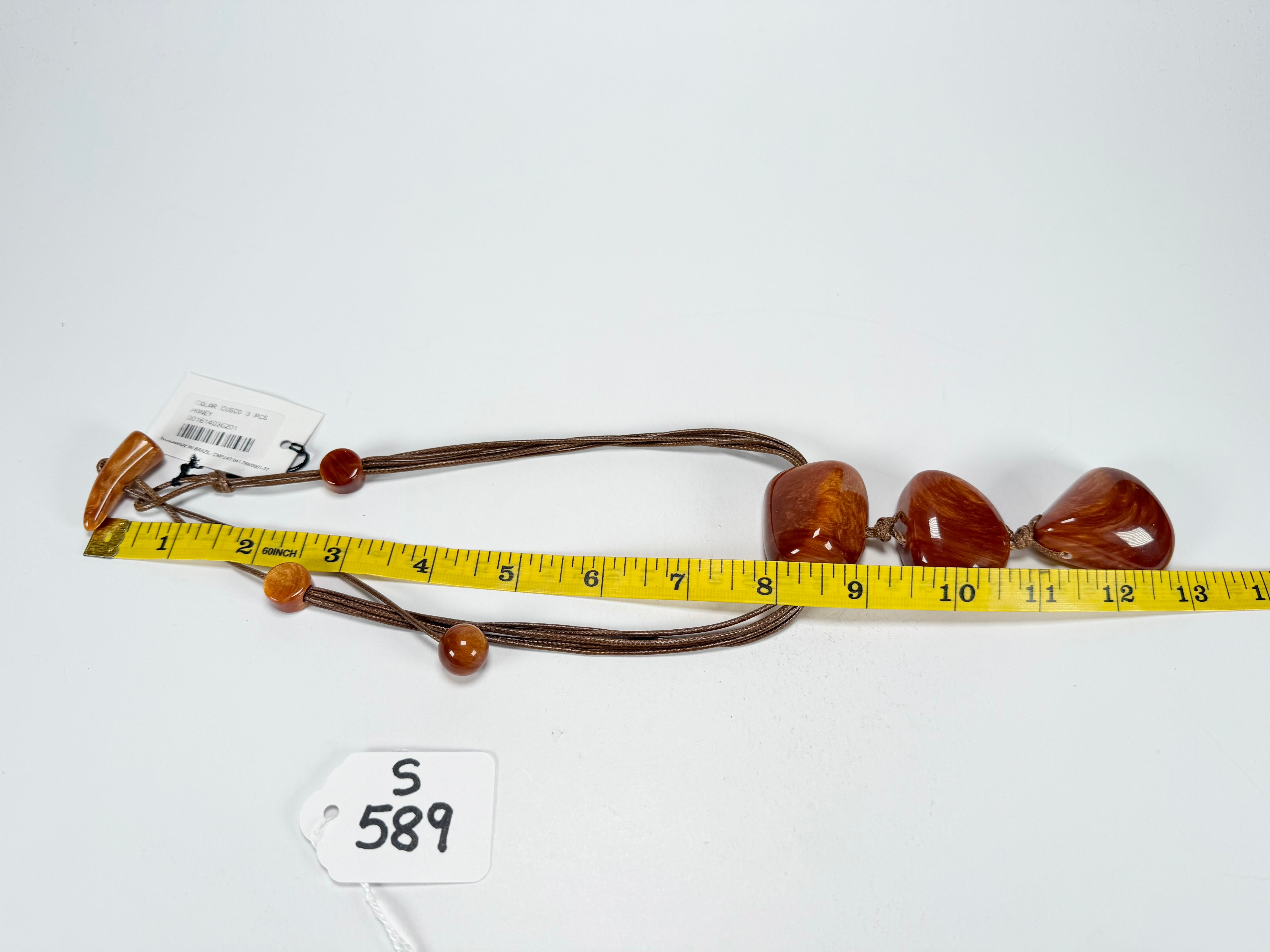 Sobral - Honey "Cusco" Resin Necklace ( 001614 )