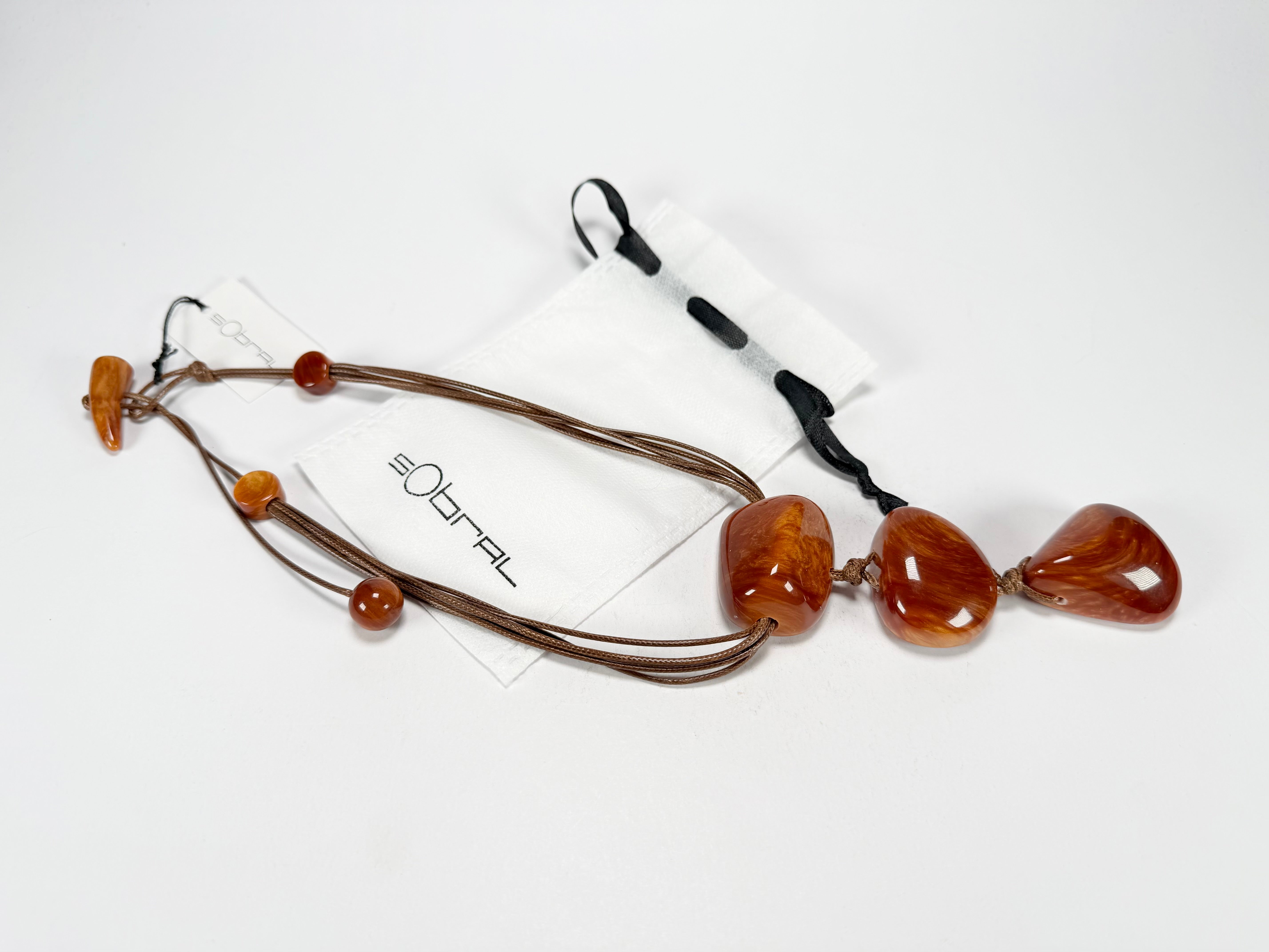 Sobral - Honey "Cusco" Resin Necklace ( 001614 )