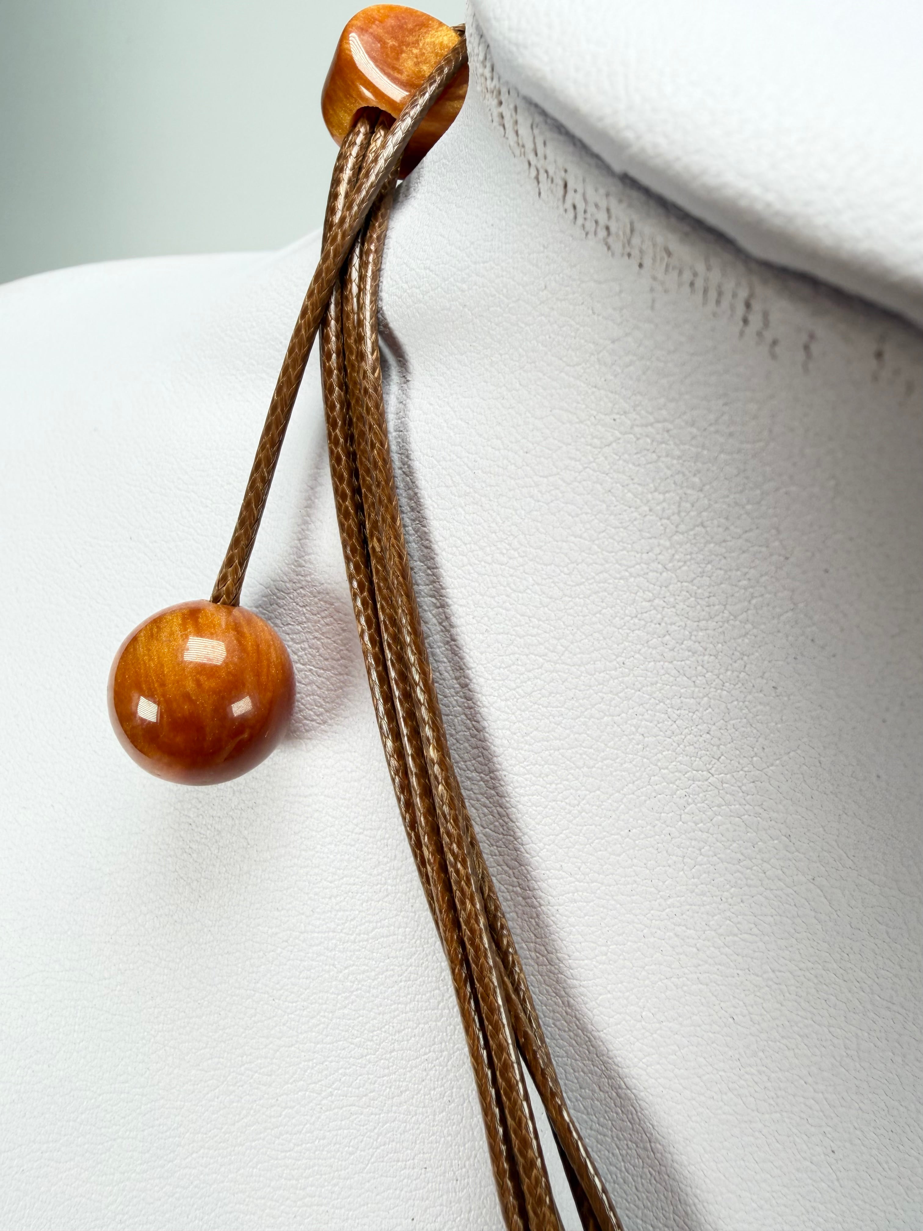 Sobral - Honey "Cusco" Resin Necklace ( 001614 )