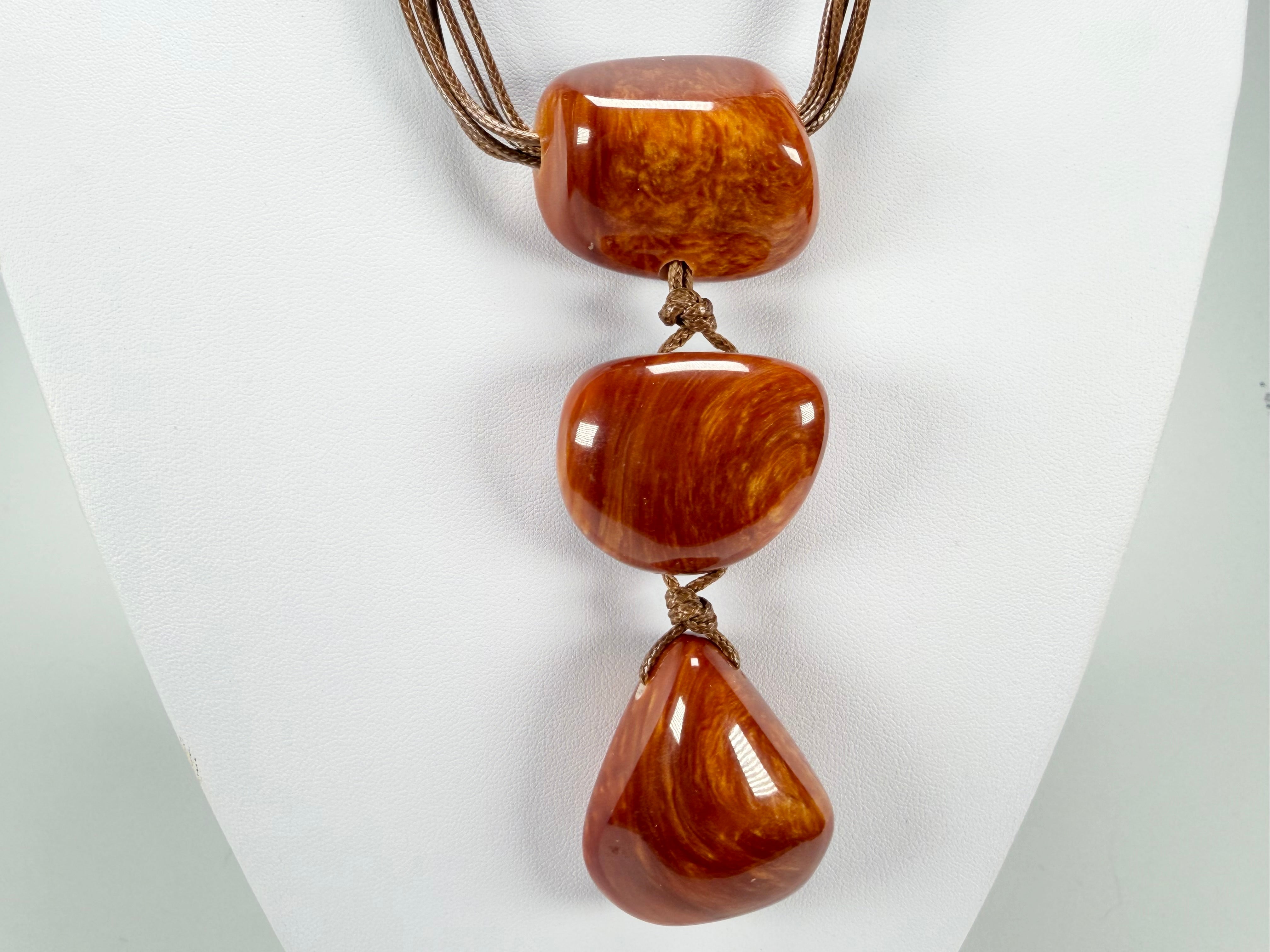 Sobral - Honey "Cusco" Resin Necklace ( 001614 )