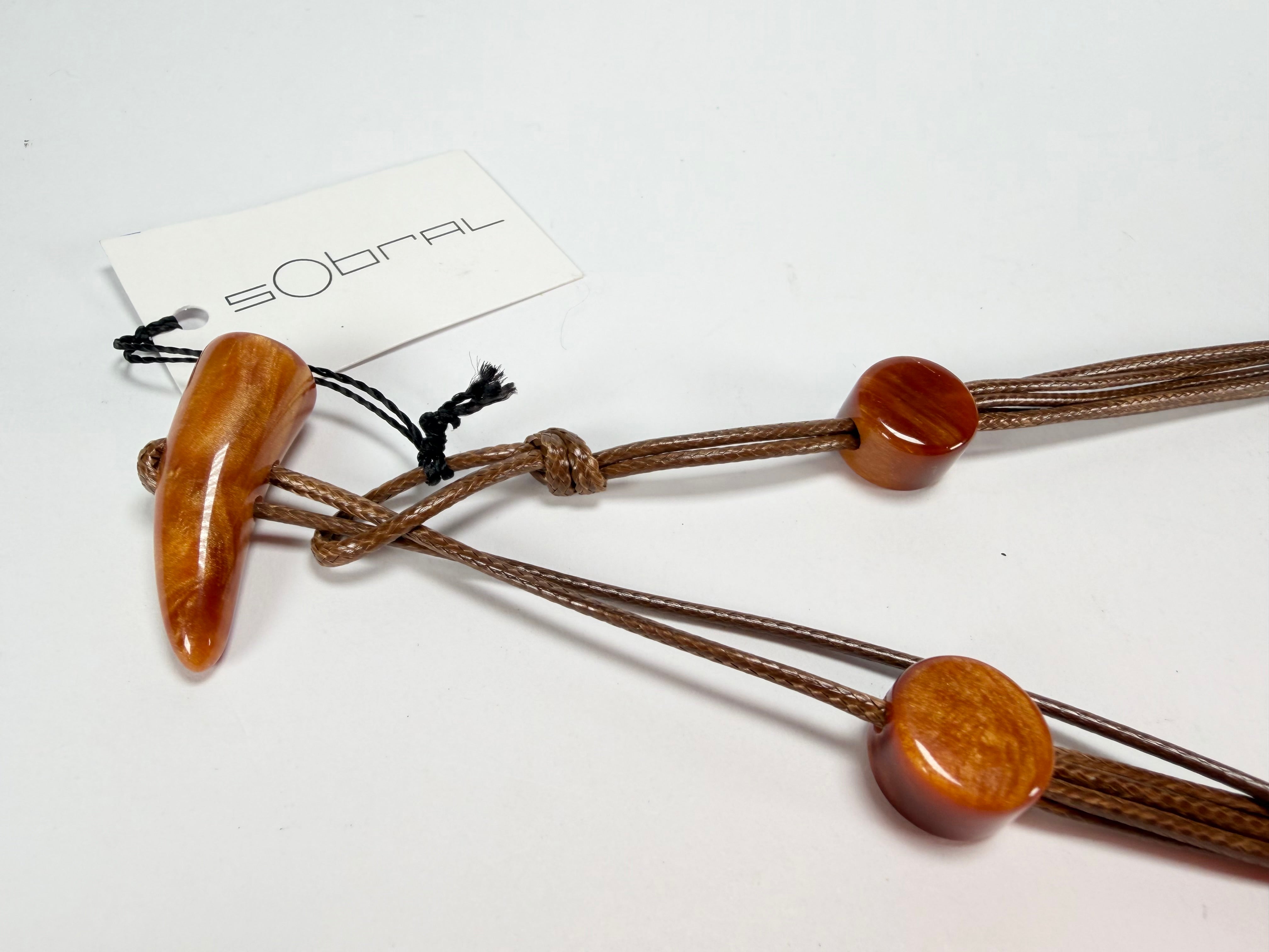 Sobral - Honey "Cusco" Resin Necklace ( 001614 )