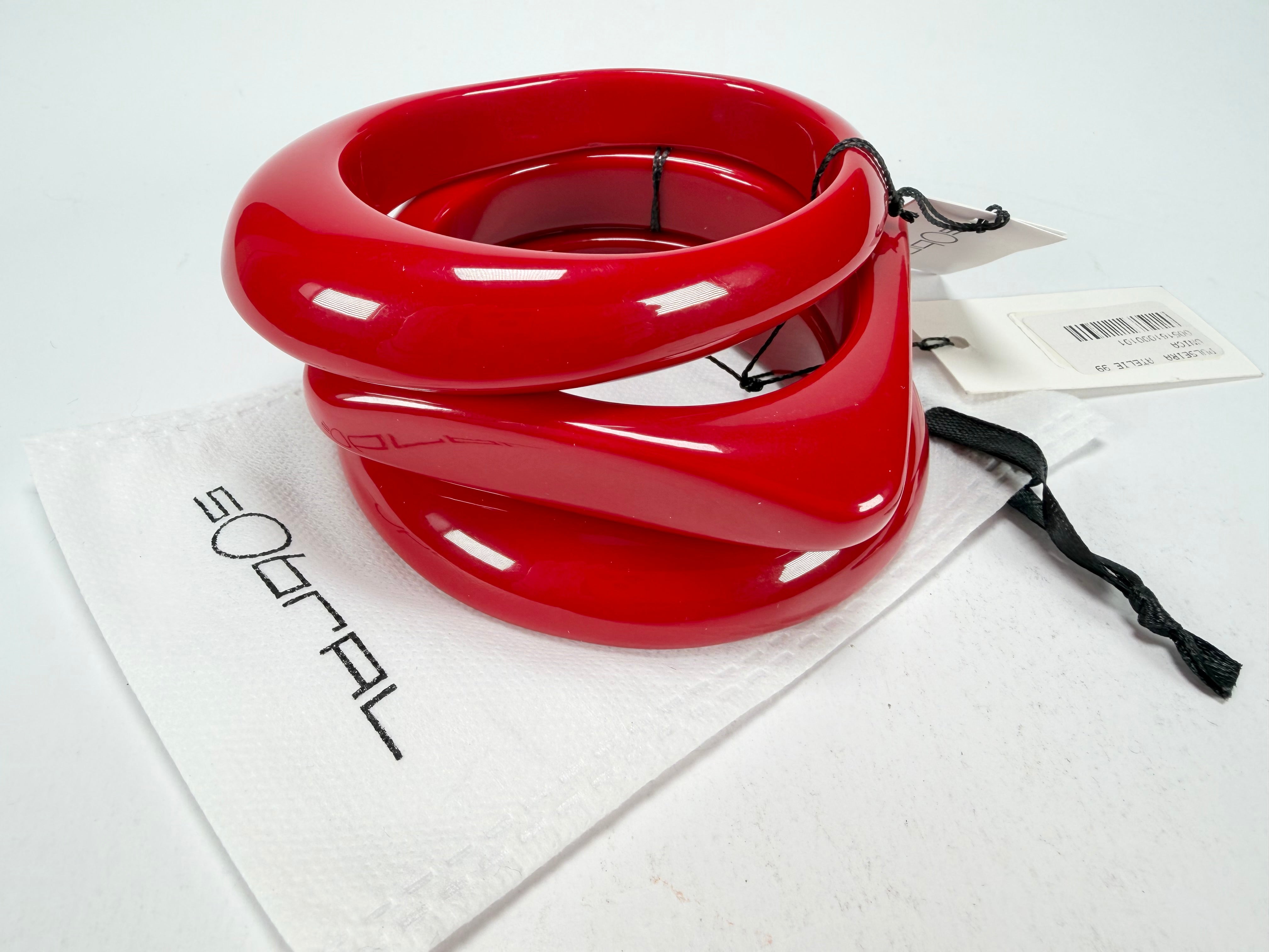 Sobral - Studio "Stacker " 3 Red Resin Solid Bangle Set ( 005161 )