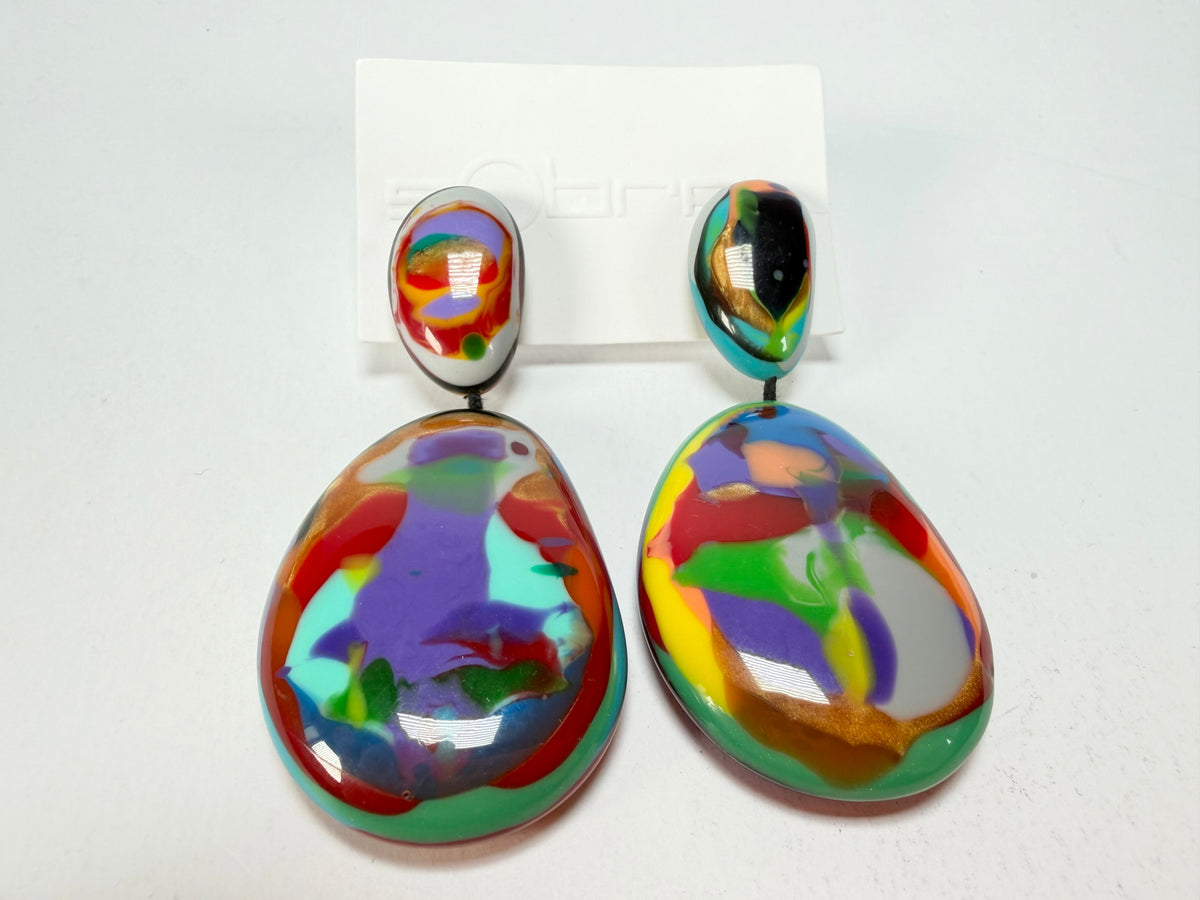 Sobral - Multi-Colour "Gabriele" Resin Earrings ( 003609 )