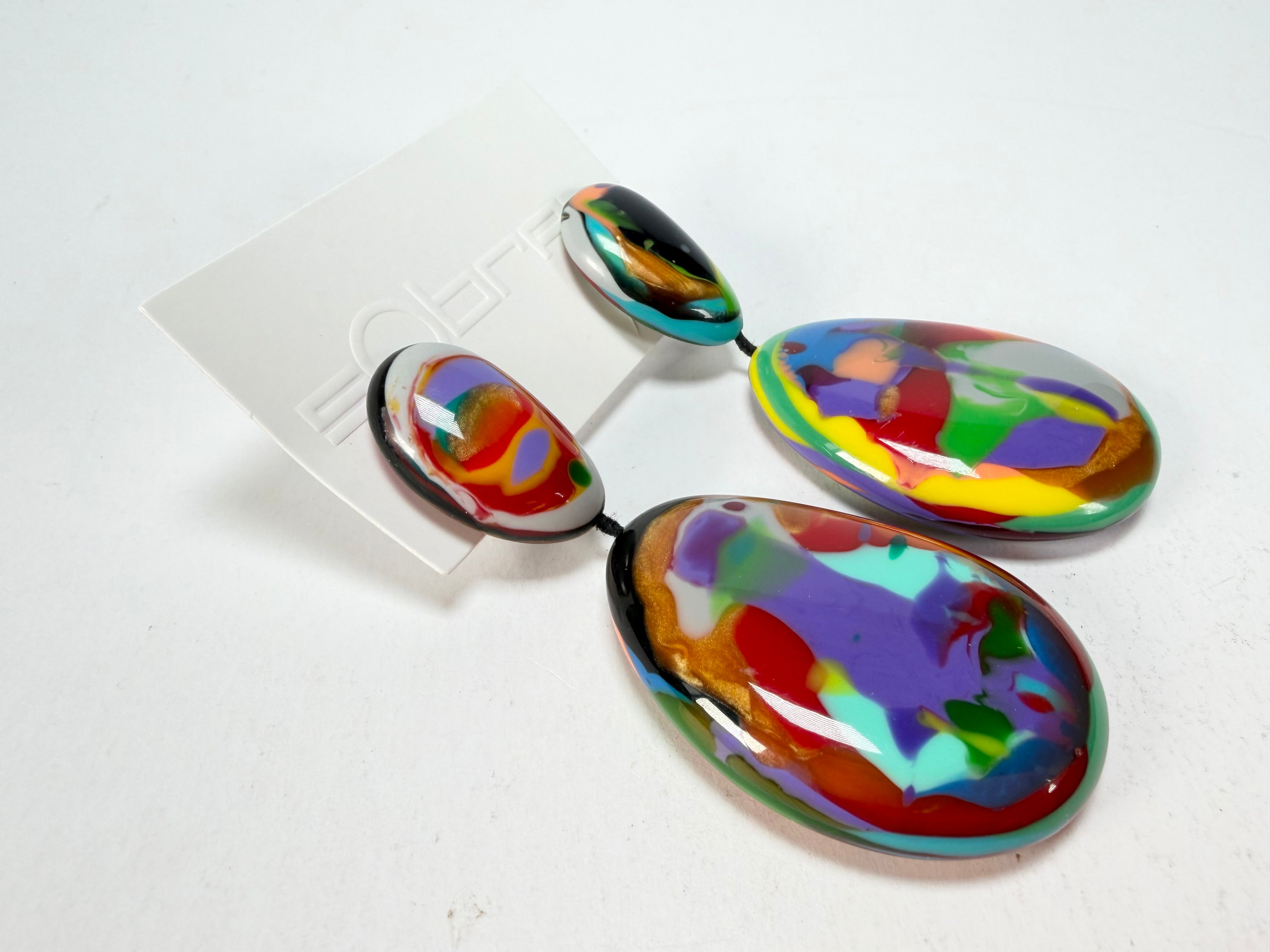 Sobral - Multi-Colour "Gabriele" Resin Earrings ( 003609 )