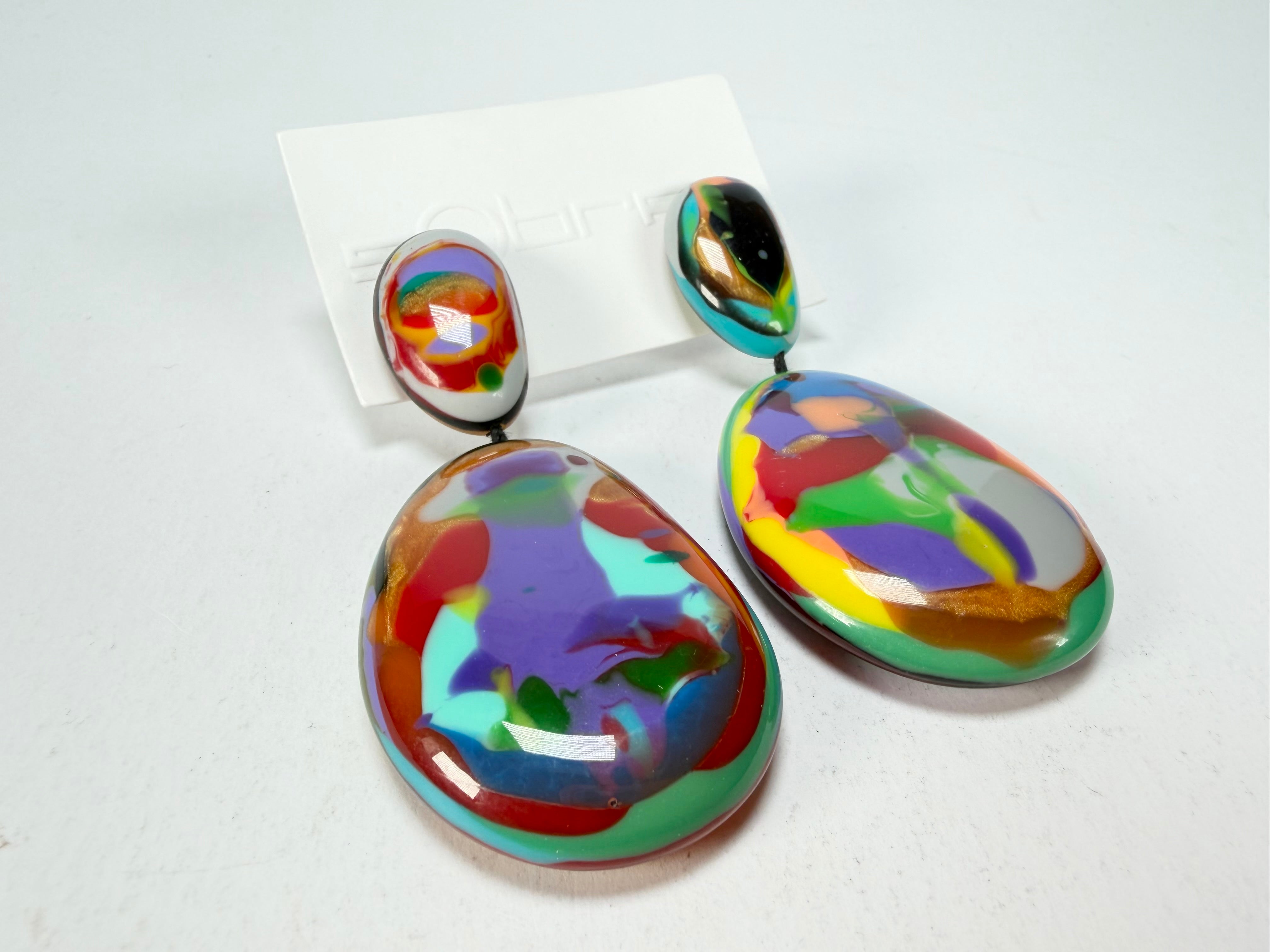 Sobral - Multi-Colour "Gabriele" Resin Earrings ( 003609 )