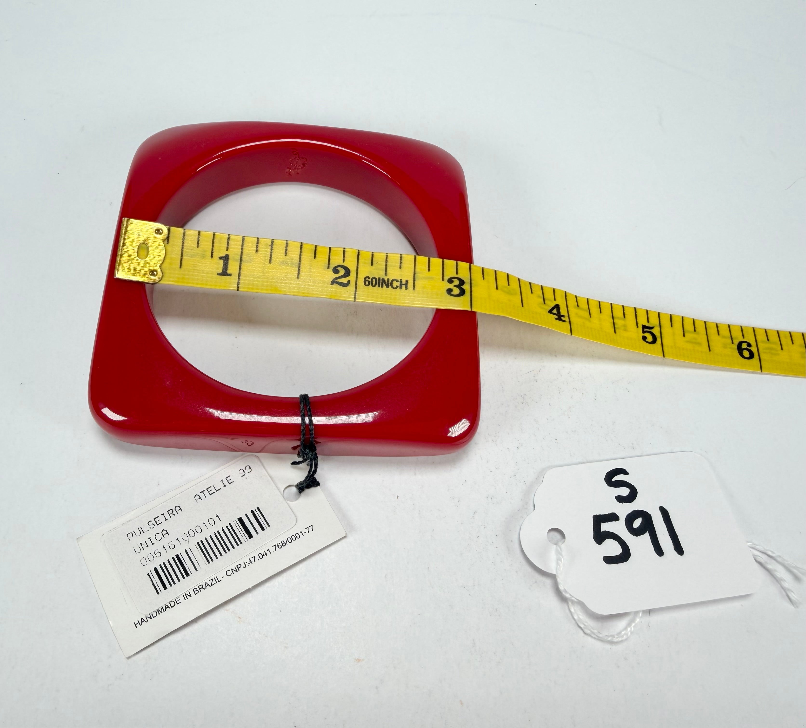 Sobral - Studio "Stacker " 3 Red Resin Solid Bangle Set ( 005161 )