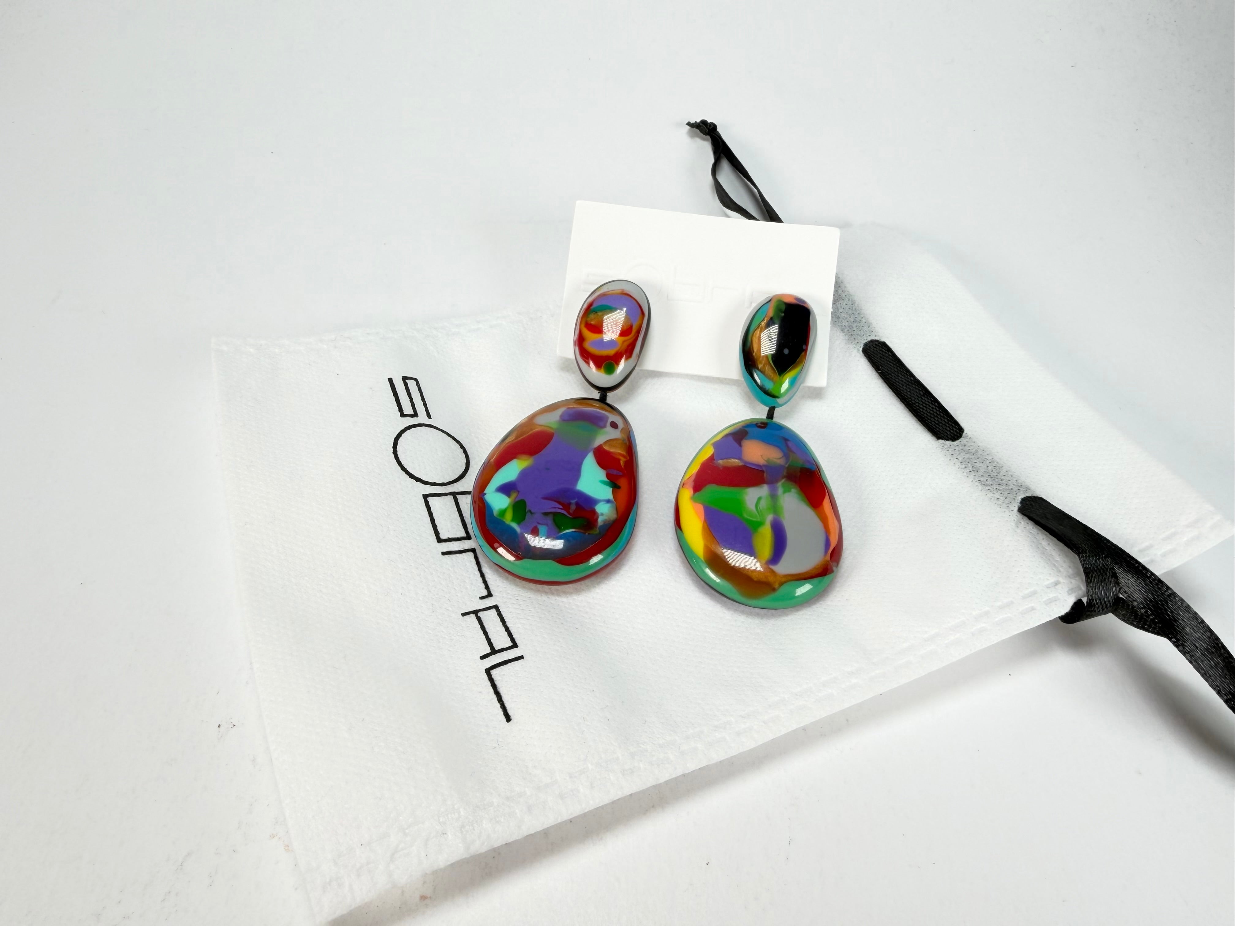 Sobral - Multi-Colour "Gabriele" Resin Earrings ( 003609 )