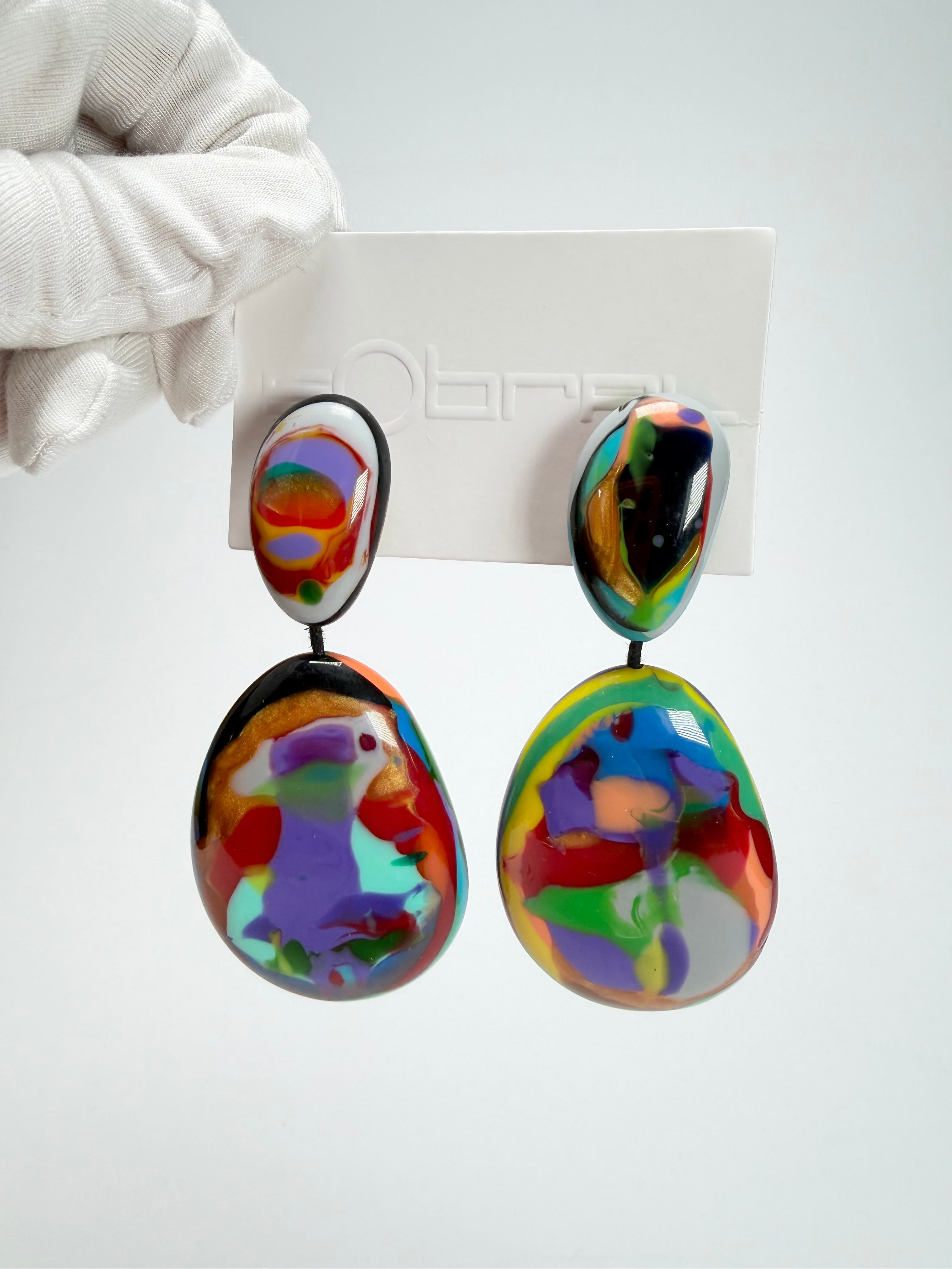 Sobral - Multi-Colour "Gabriele" Resin Earrings ( 003609 )