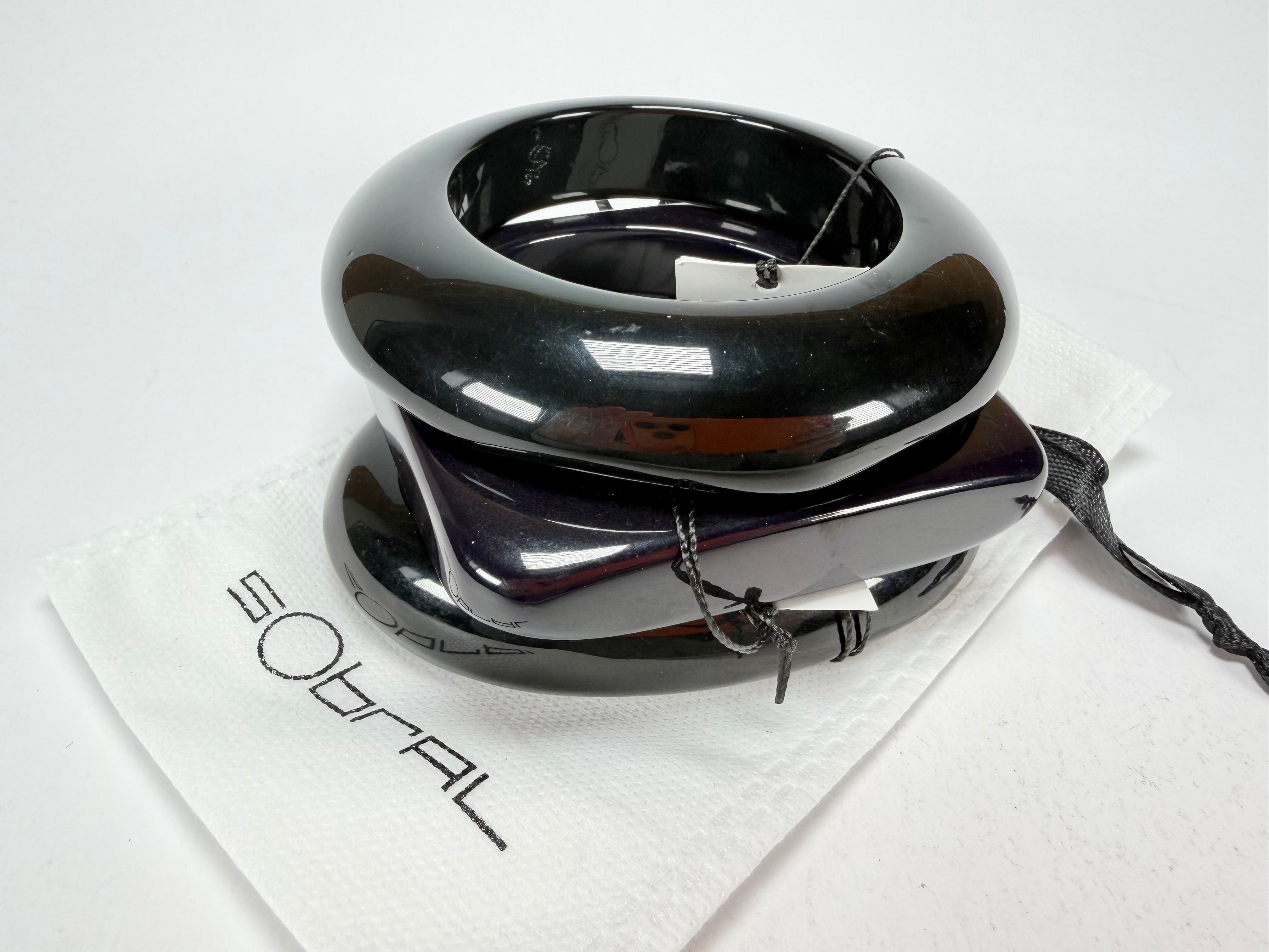 Sobral - Studio "Stacker " 3 Black Resin Solid Bangle Set ( 005161 )