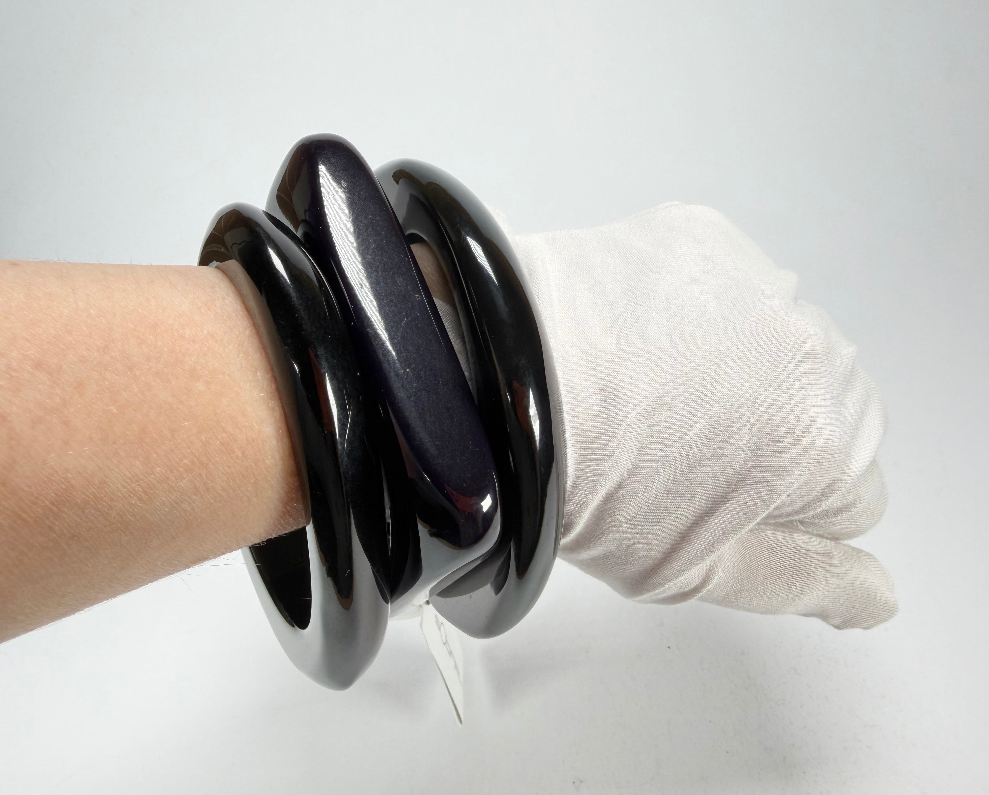 Sobral - Studio "Stacker " 3 Black Resin Solid Bangle Set ( 005161 )
