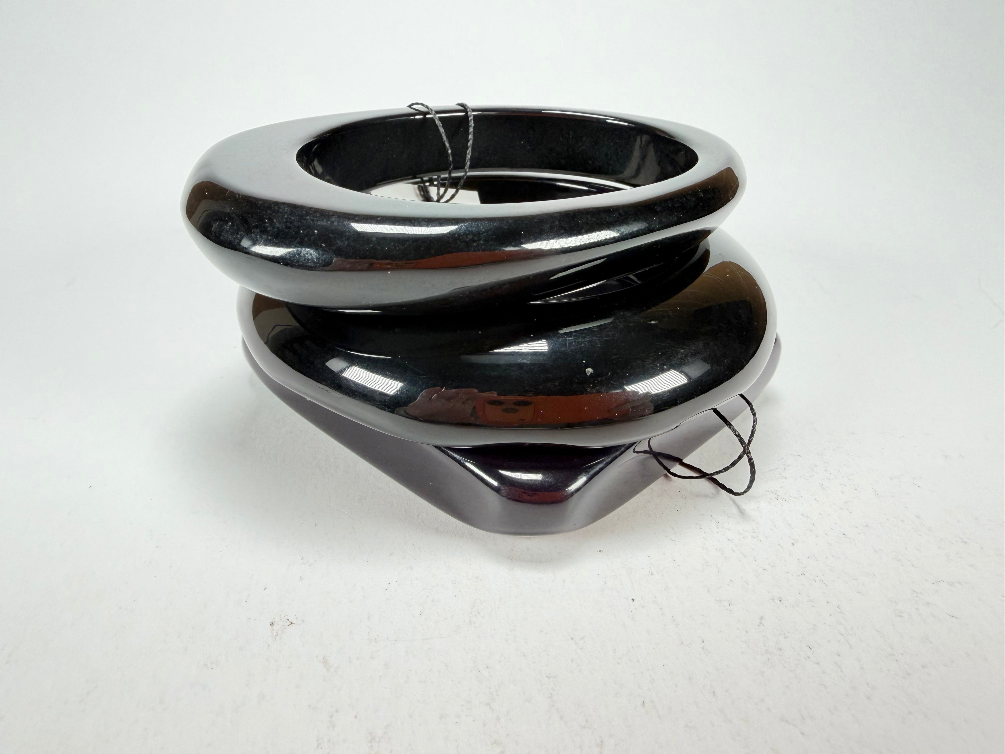 Sobral - Studio "Stacker " 3 Black Resin Solid Bangle Set ( 005161 )