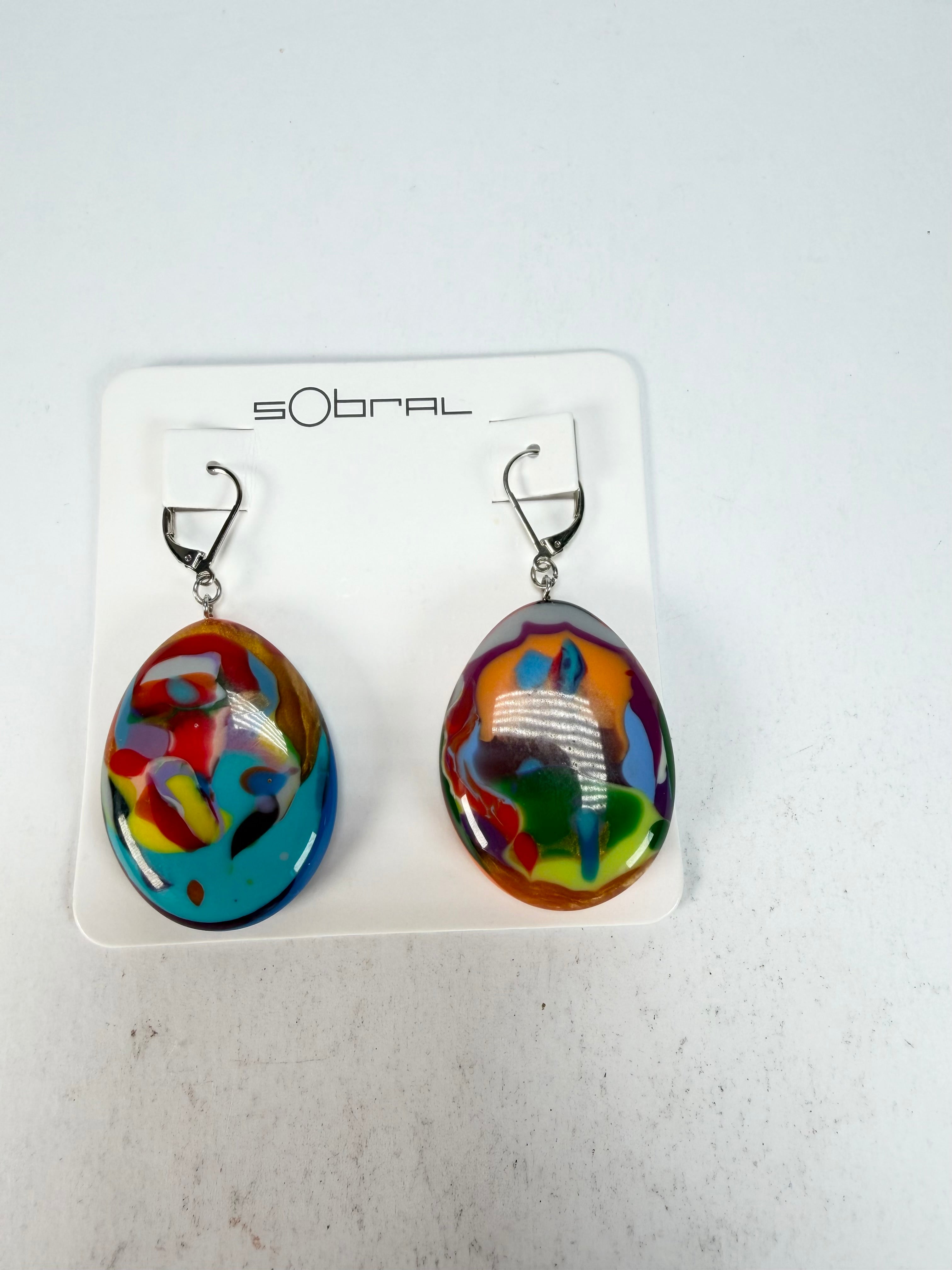 Sobral - Multi-Colour "Inusitado" K Resin Earrings ( 004195 )