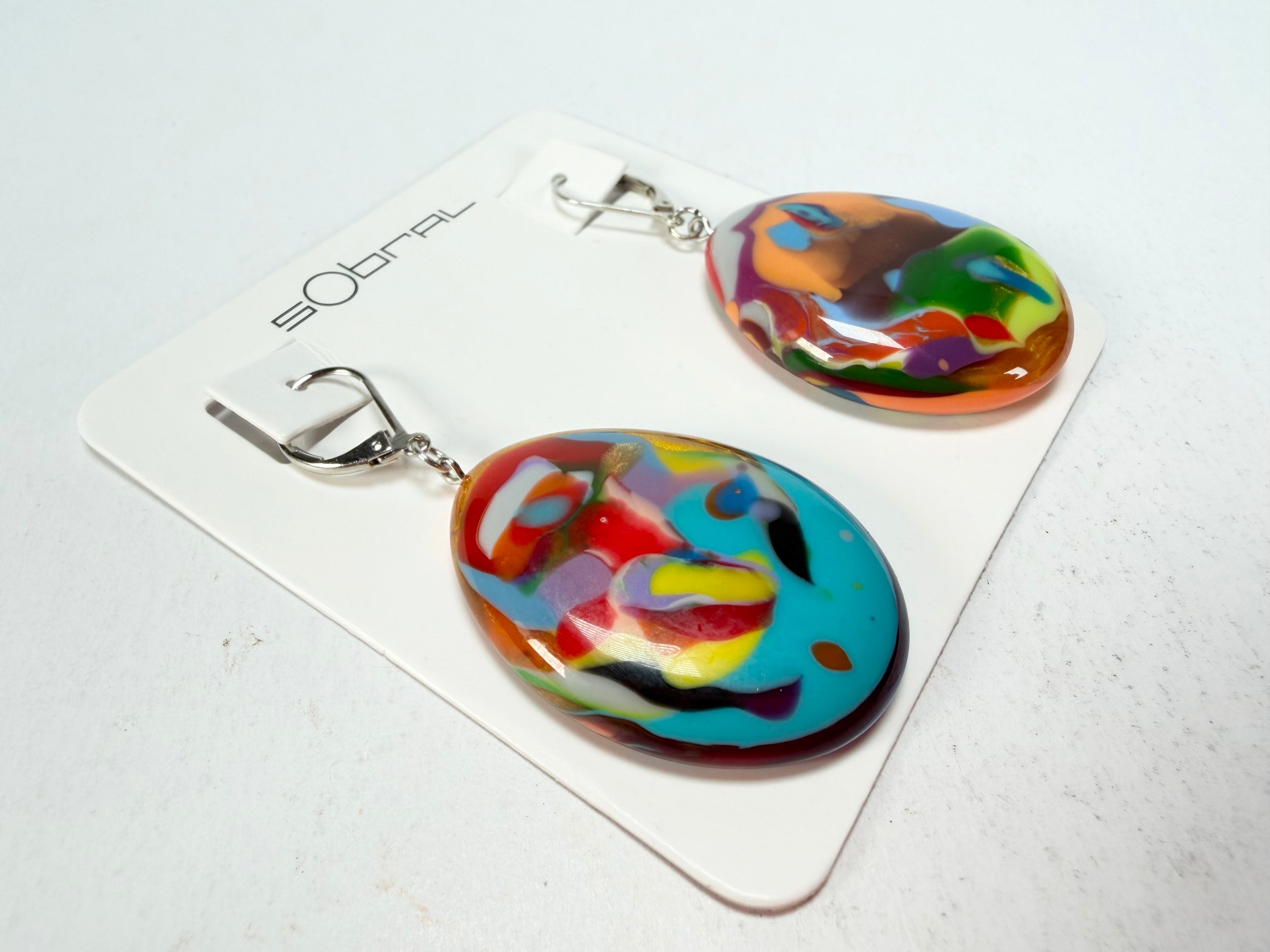 Sobral - Multi-Colour "Inusitado" K Resin Earrings ( 004195 )