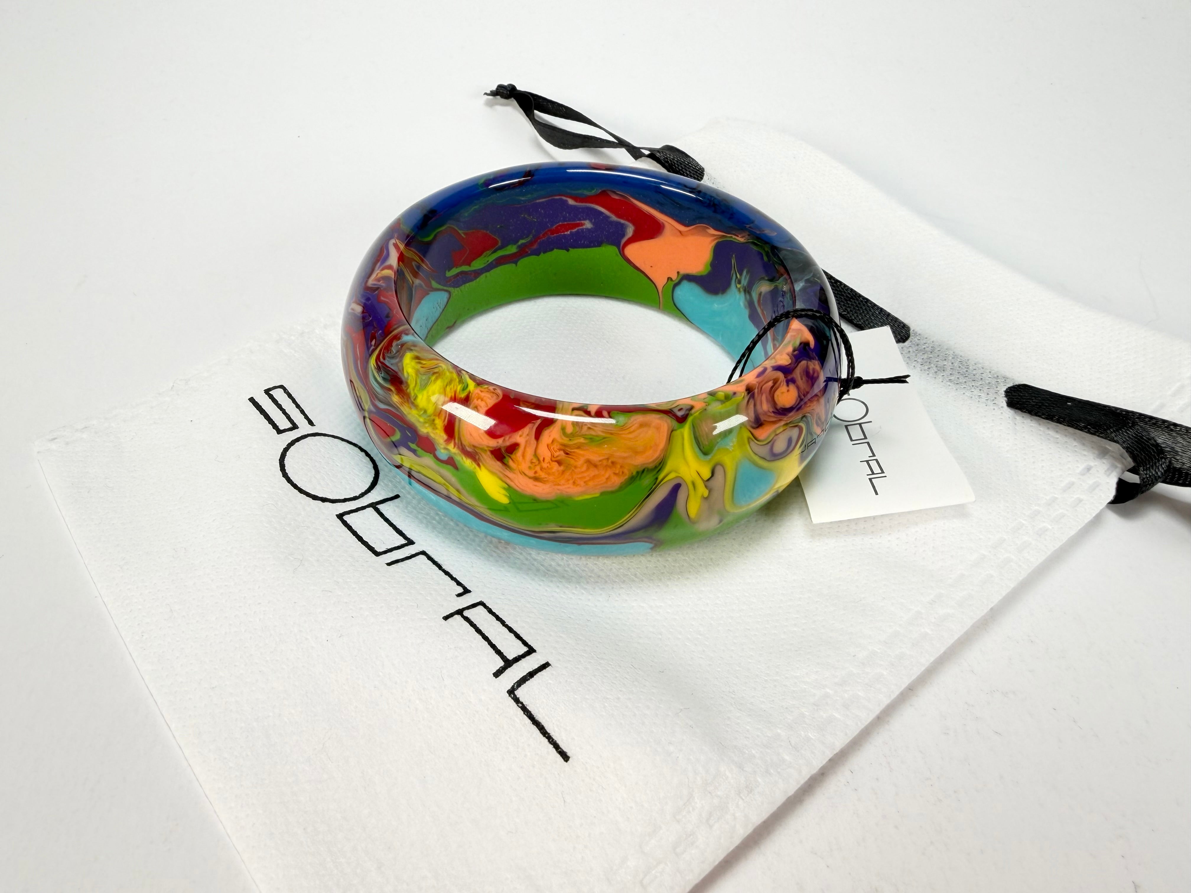 Sobral - Multi-Colour "PB34 Pollock" Resin Solid Bangle ( 002444 )