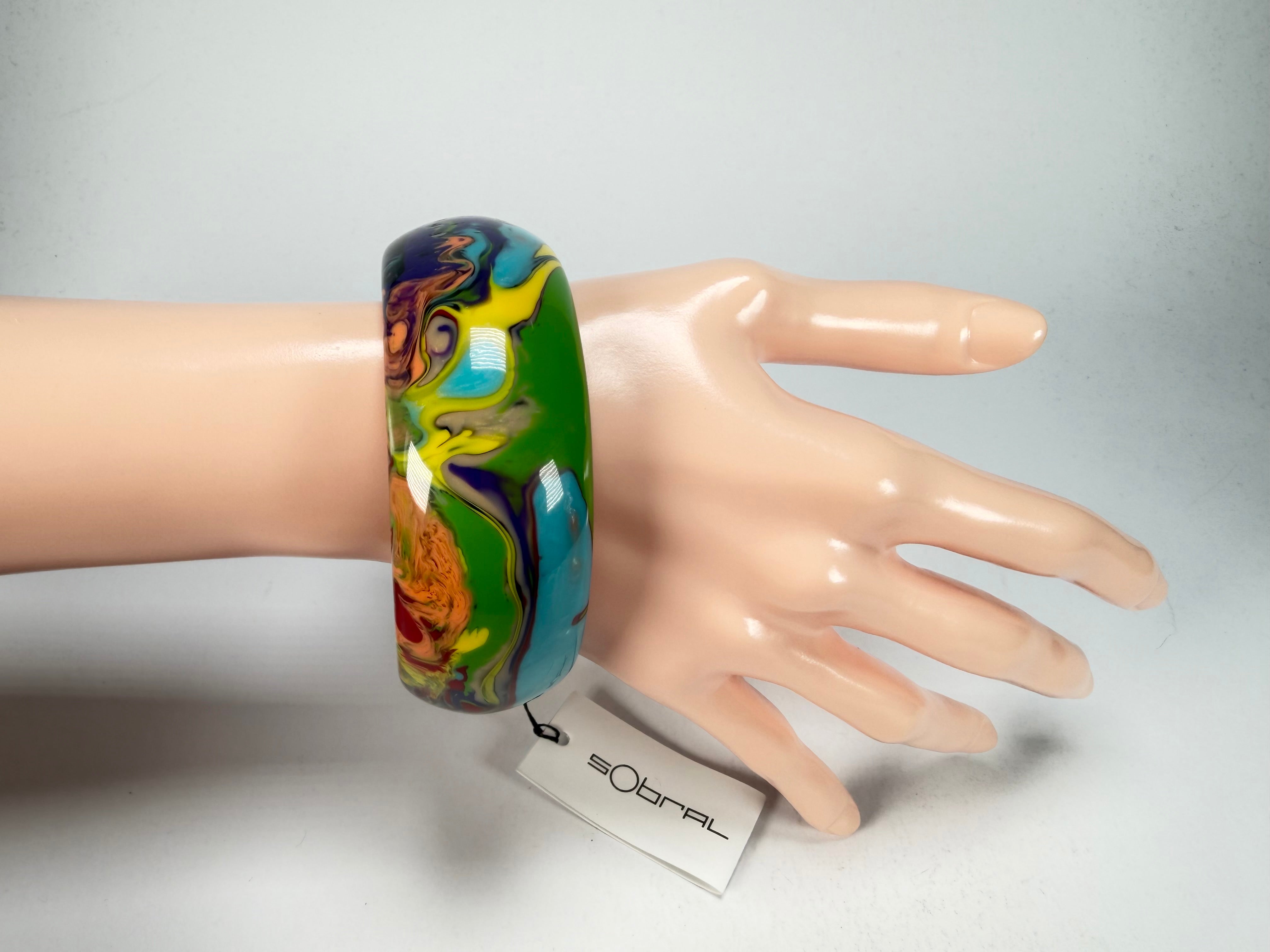 Sobral - Multi-Colour "PB34 Pollock" Resin Solid Bangle ( 002444 )
