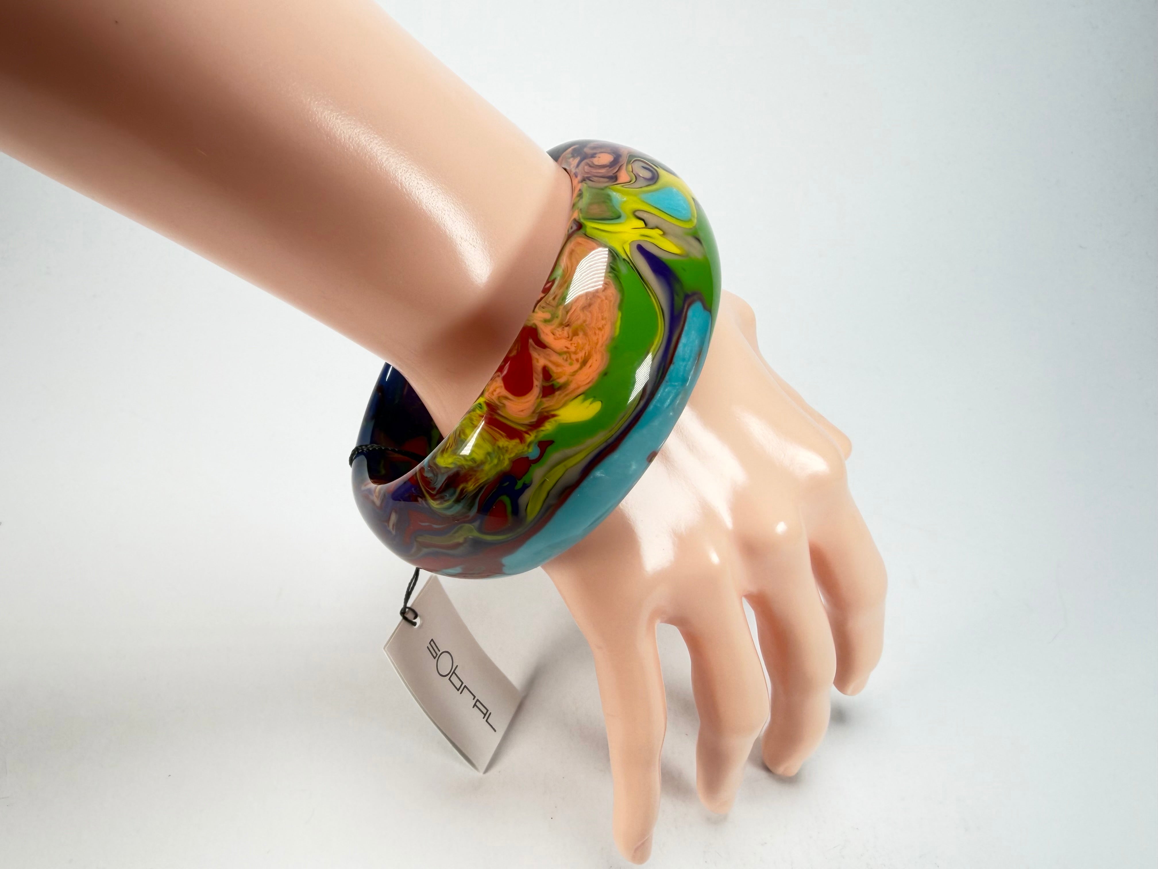 Sobral - Multi-Colour "PB34 Pollock" Resin Solid Bangle ( 002444 )