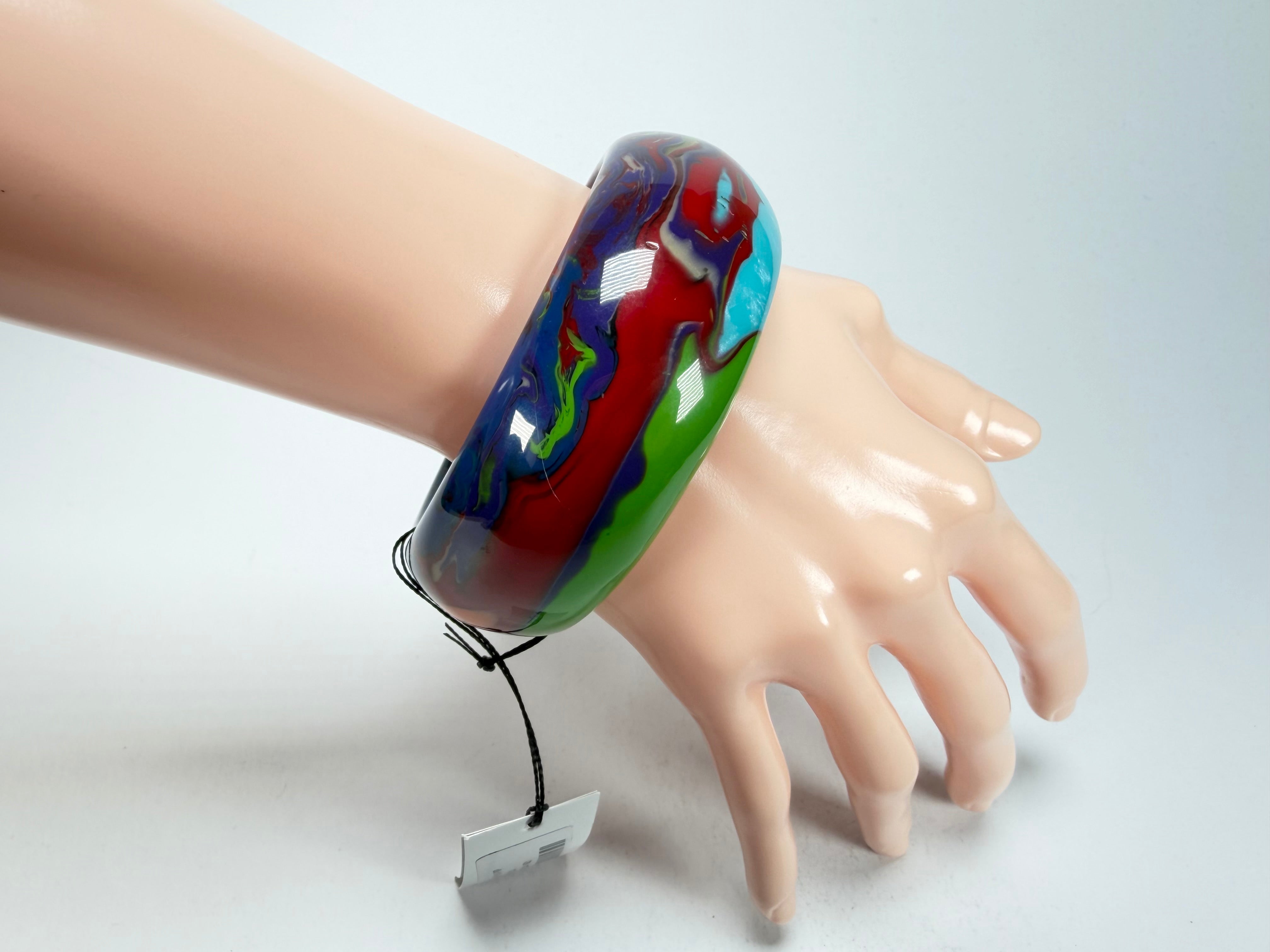 Sobral - Multi-Colour "PB34 Pollock" Resin Solid Bangle ( 002444 )