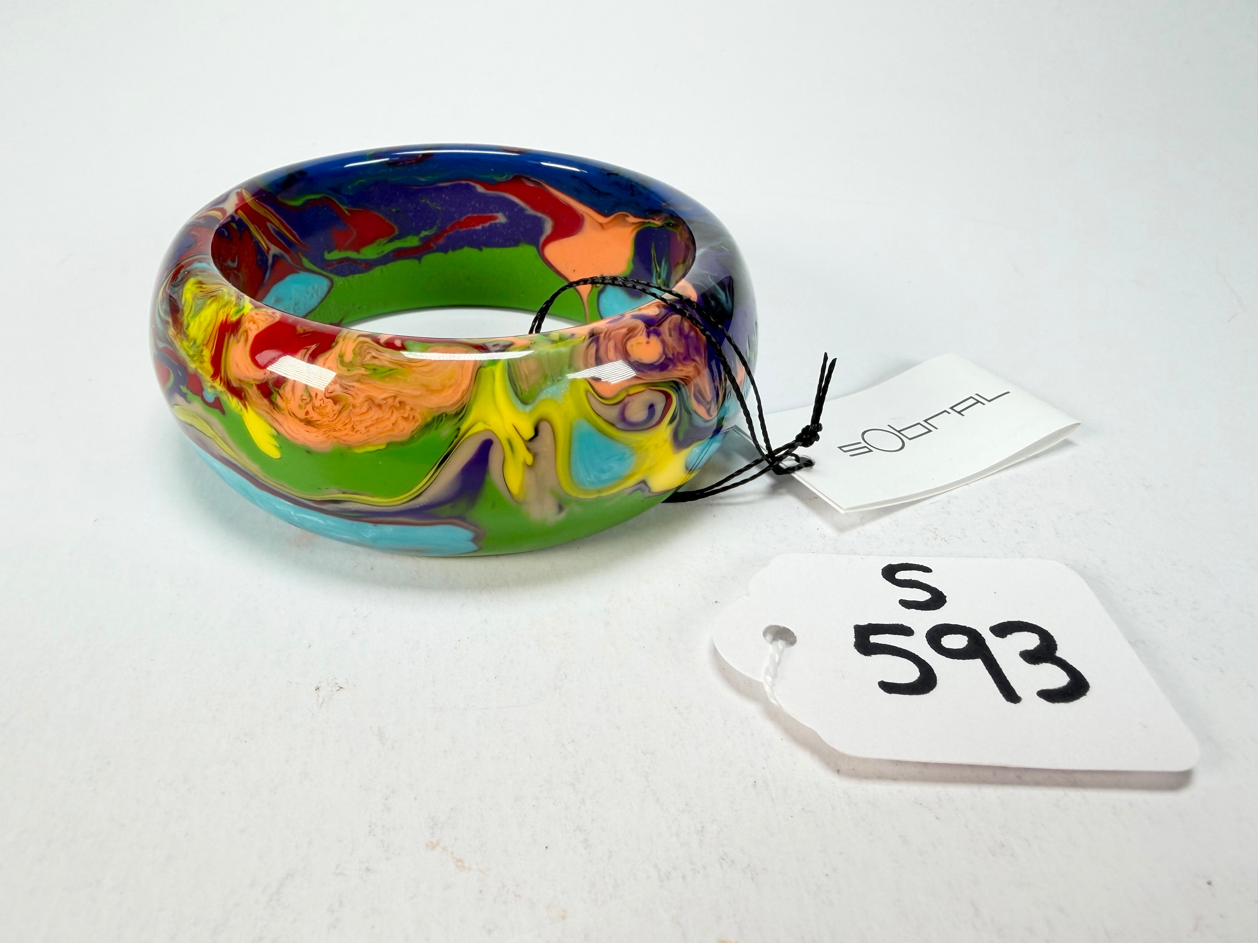 Sobral - Multi-Colour "PB34 Pollock" Resin Solid Bangle ( 002444 )