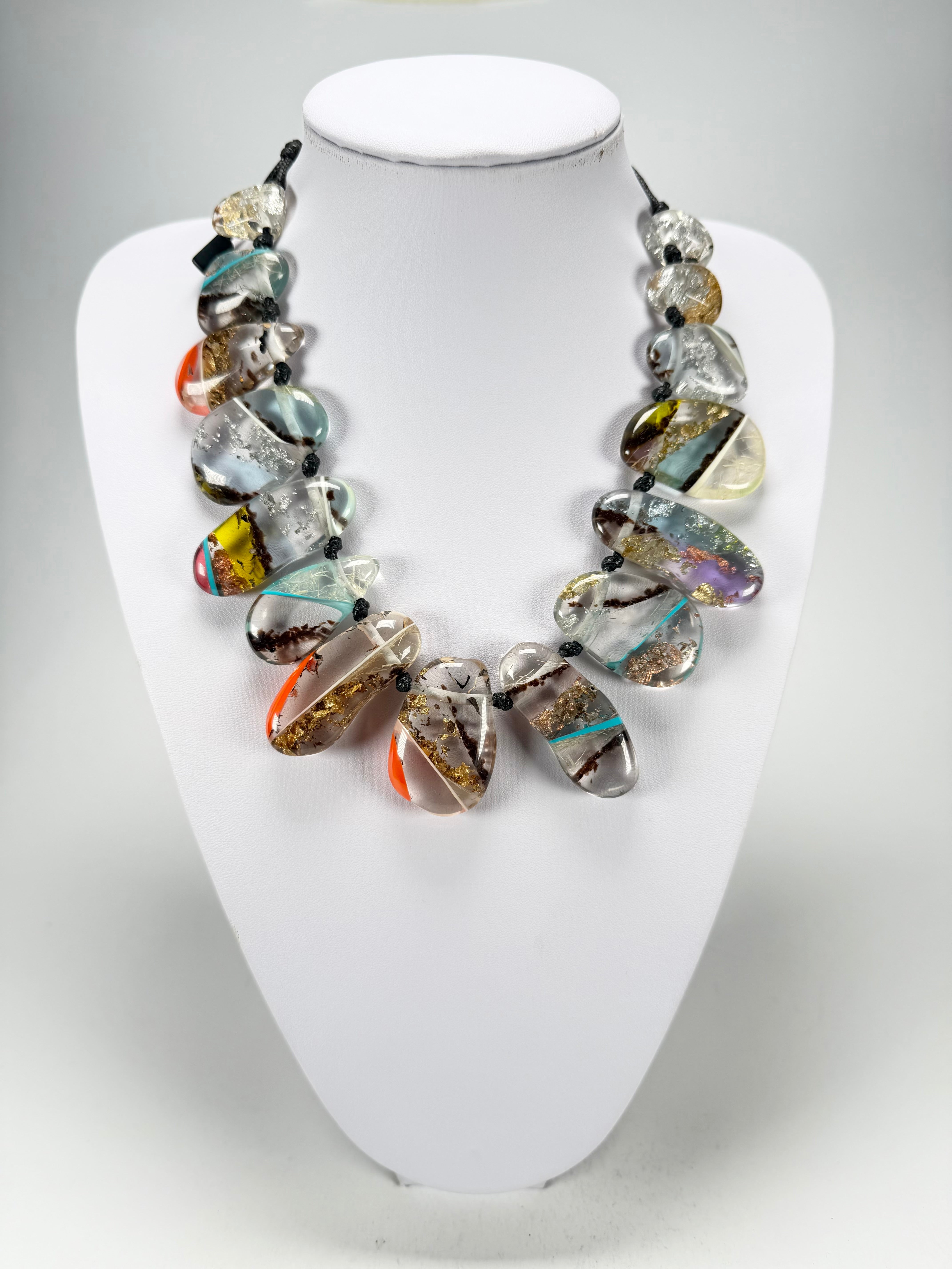 Sobral - Studio Creation "Monica" Crackle Effect Resin Necklace ( 000000 )